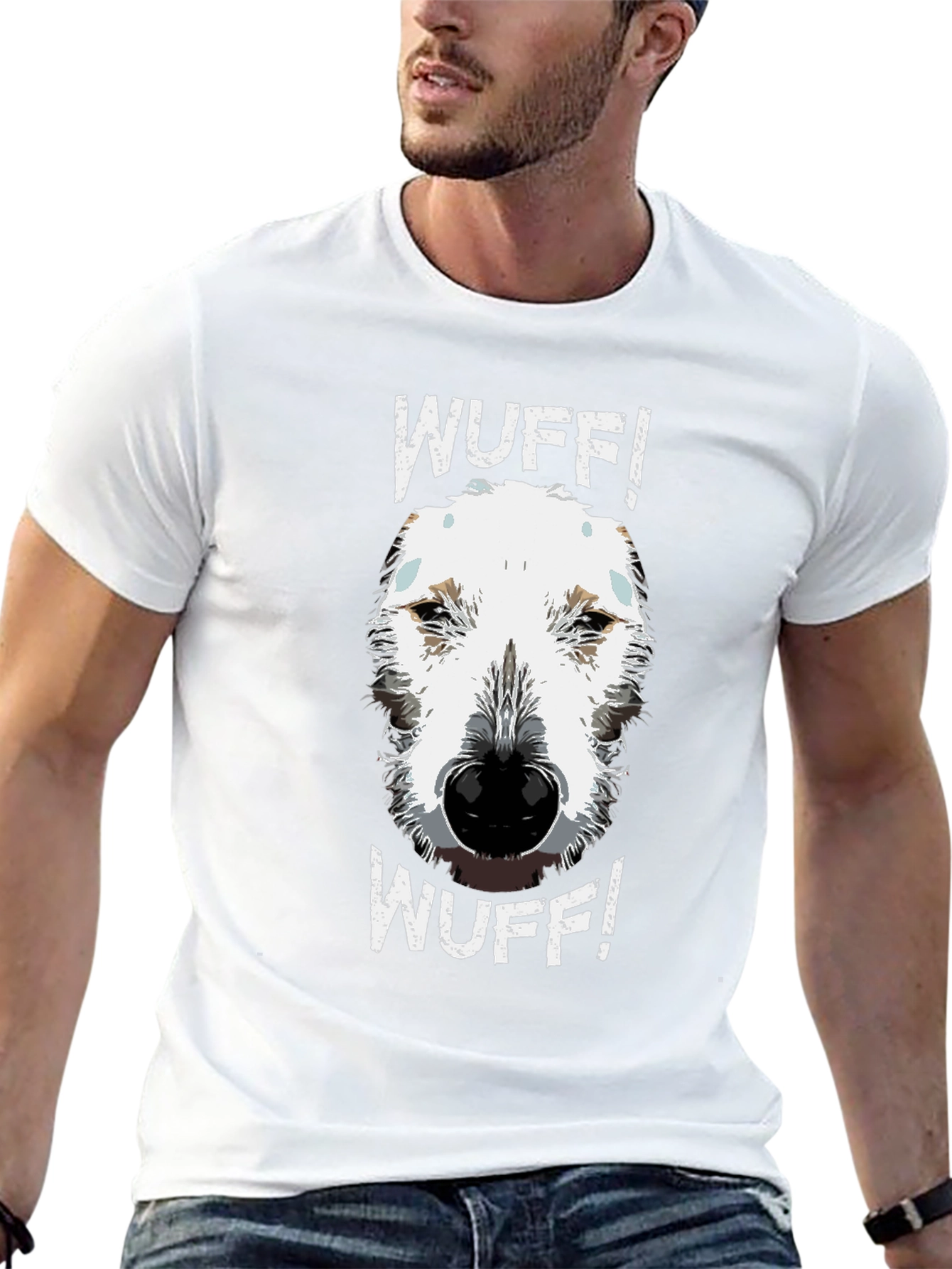 Black WUFF! Dog Graphic Tee - Cute Dog Lover Shirt view 13
