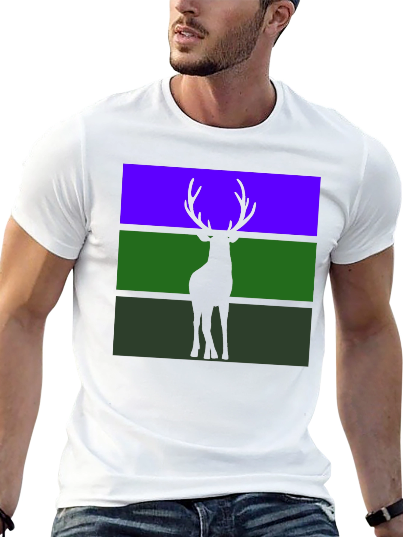 Black Deer Silhouette Graphic Tee view 13