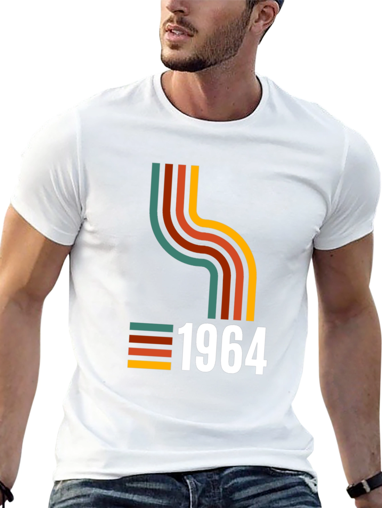 Black Retro 1964 Graphic Tee - Vintage Birthday Shirt view 13