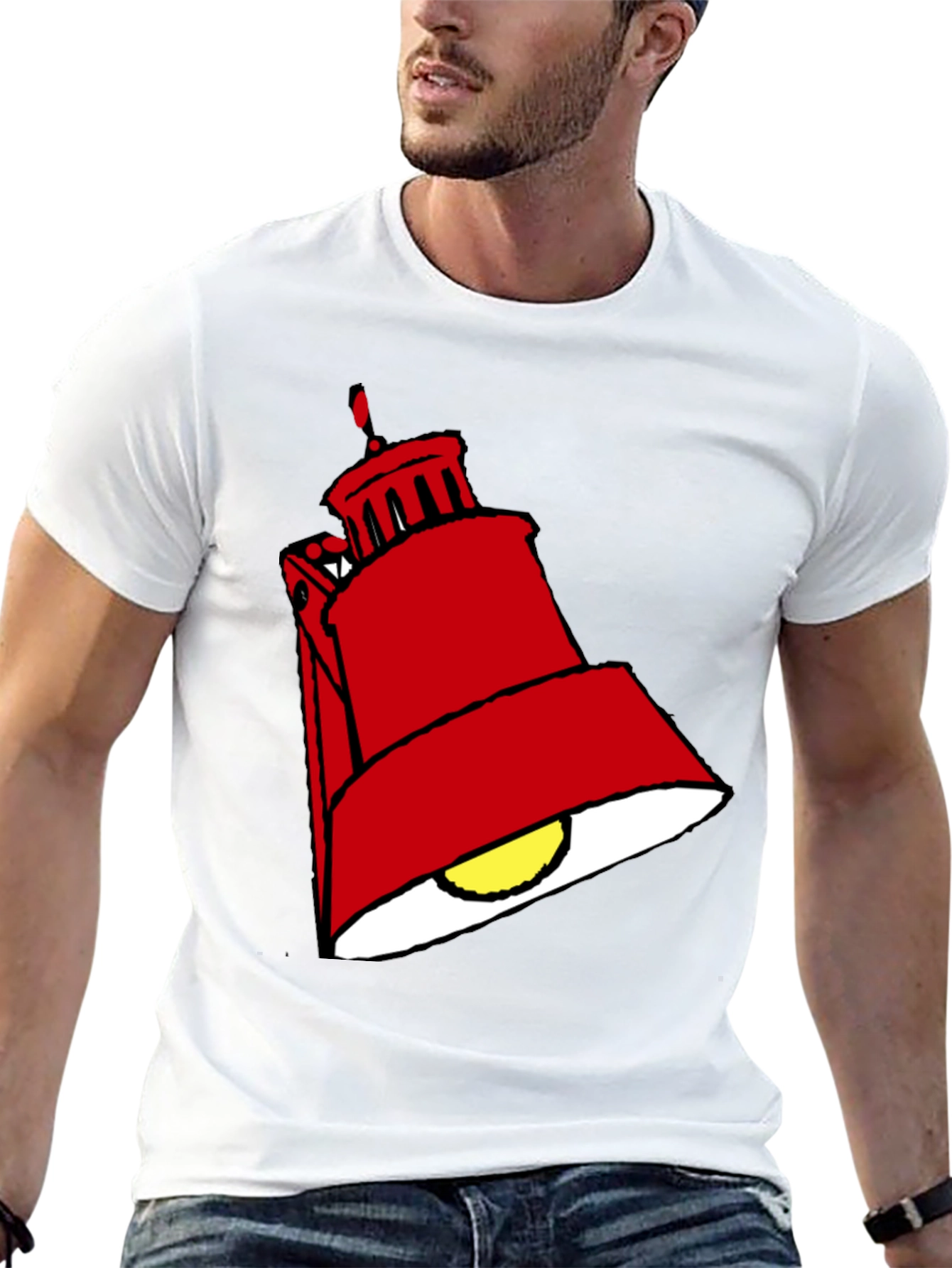 Black Red Lamp Graphic Black T-Shirt view 13