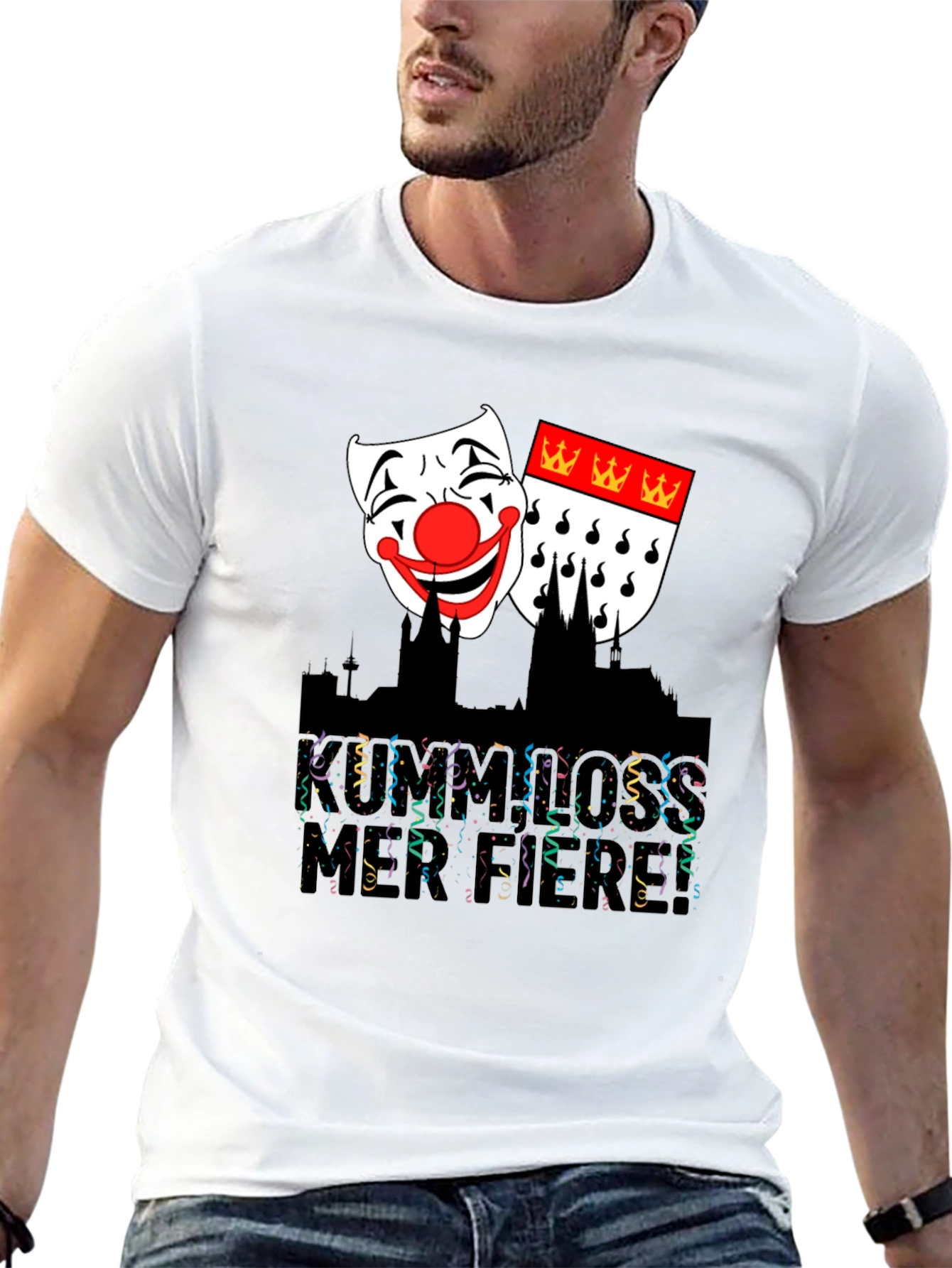 Cologne Carnival T-Shirt - Festive Mask Graphic Tee - 13