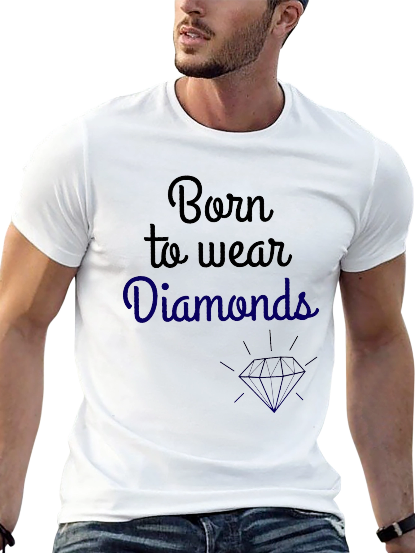 Black Born to Wear Diamonds Graphic Tee view 13