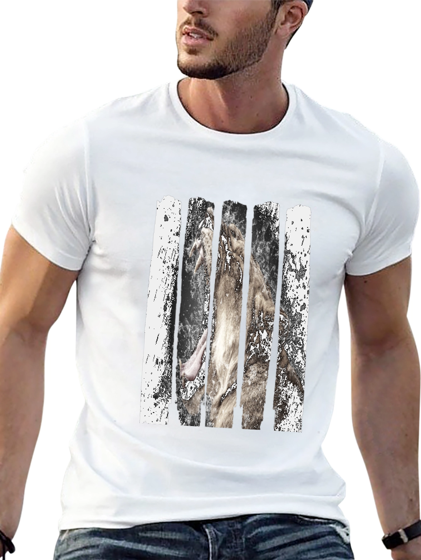 Black Wolf Behind Bars Graphic Tee view 13