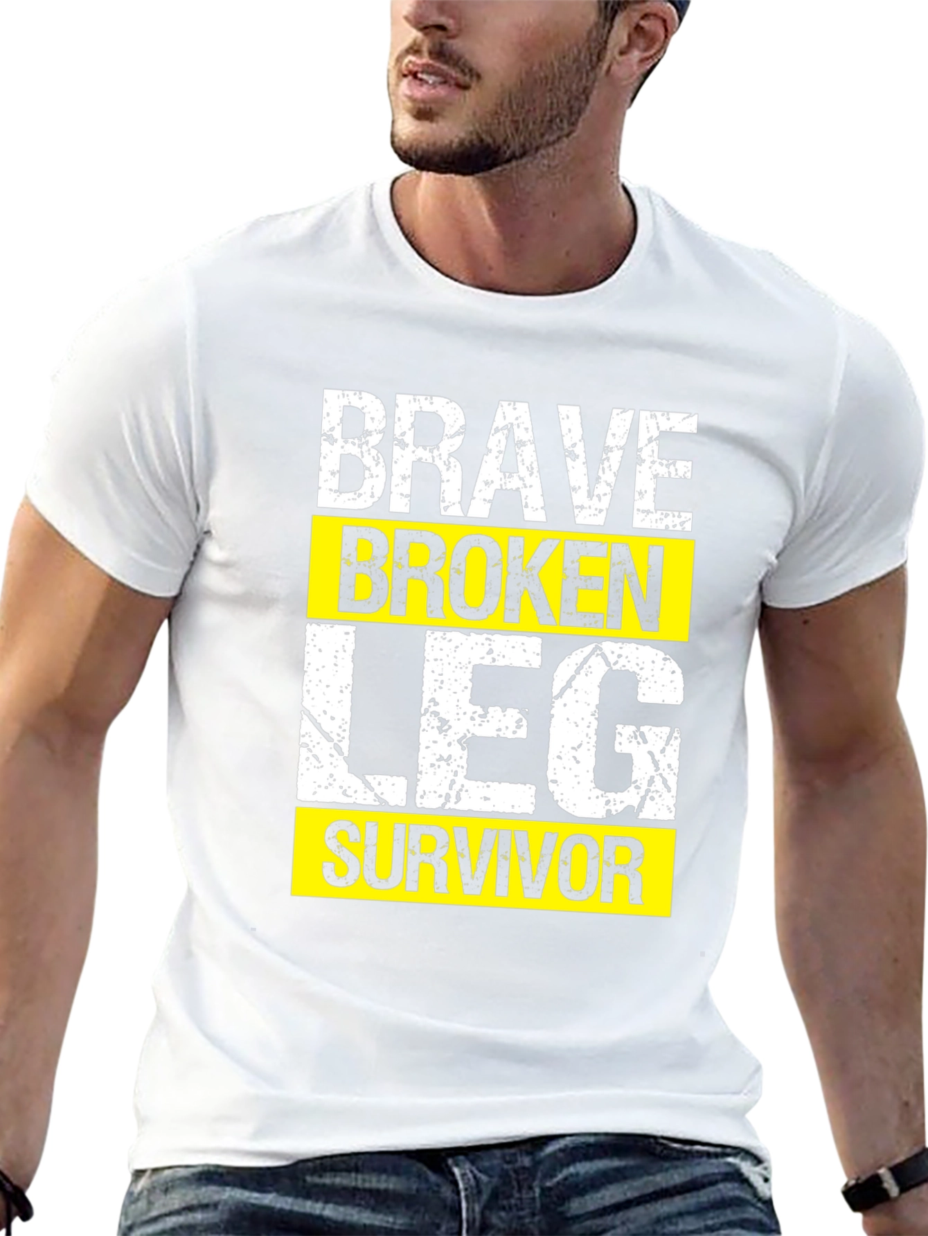 Black Brave Broken Leg Survivor Graphic T-Shirt view 13