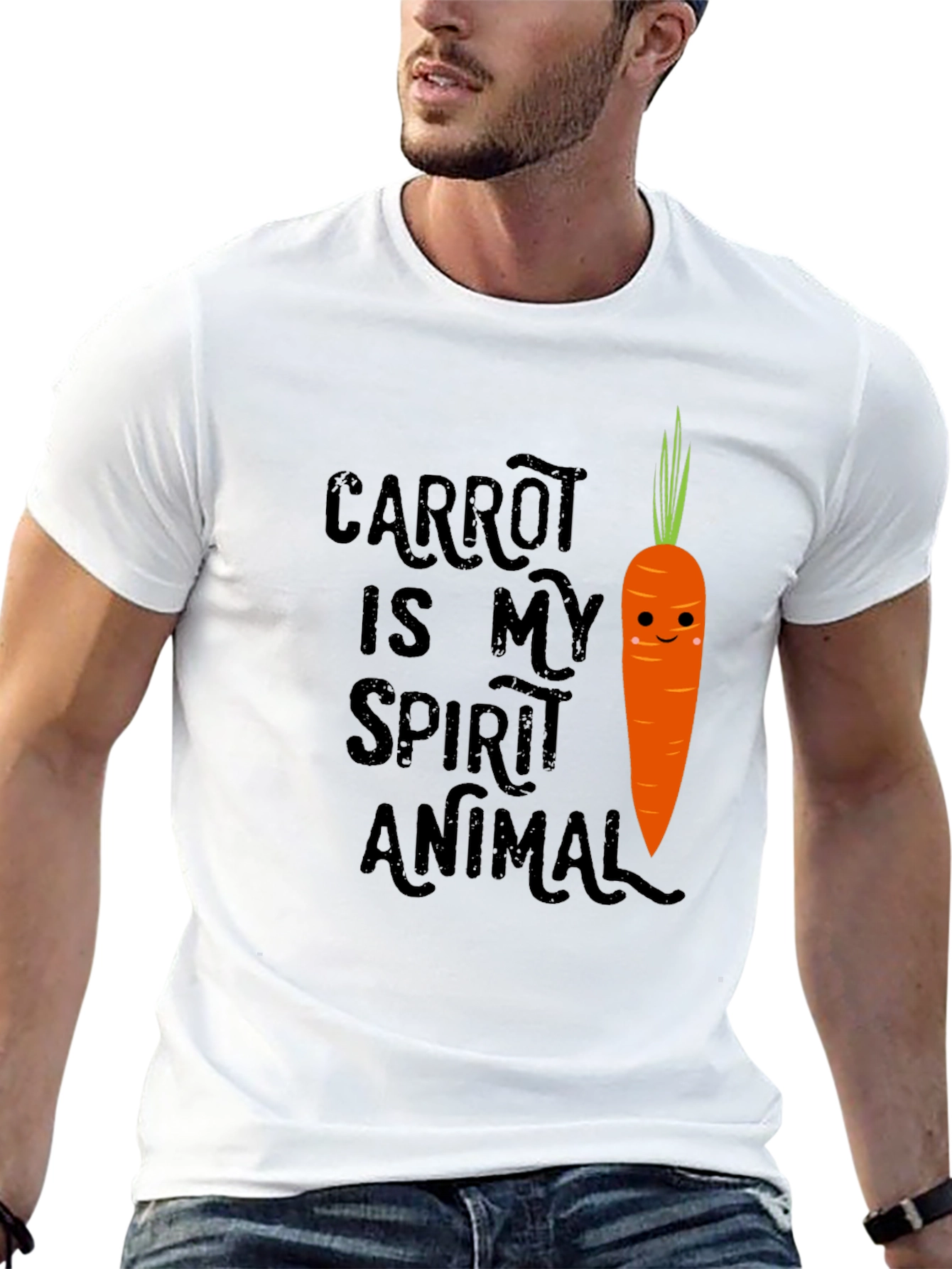 Black Carrot Spirit Animal Graphic Tee - Funny Vegan T-Shirt view 13