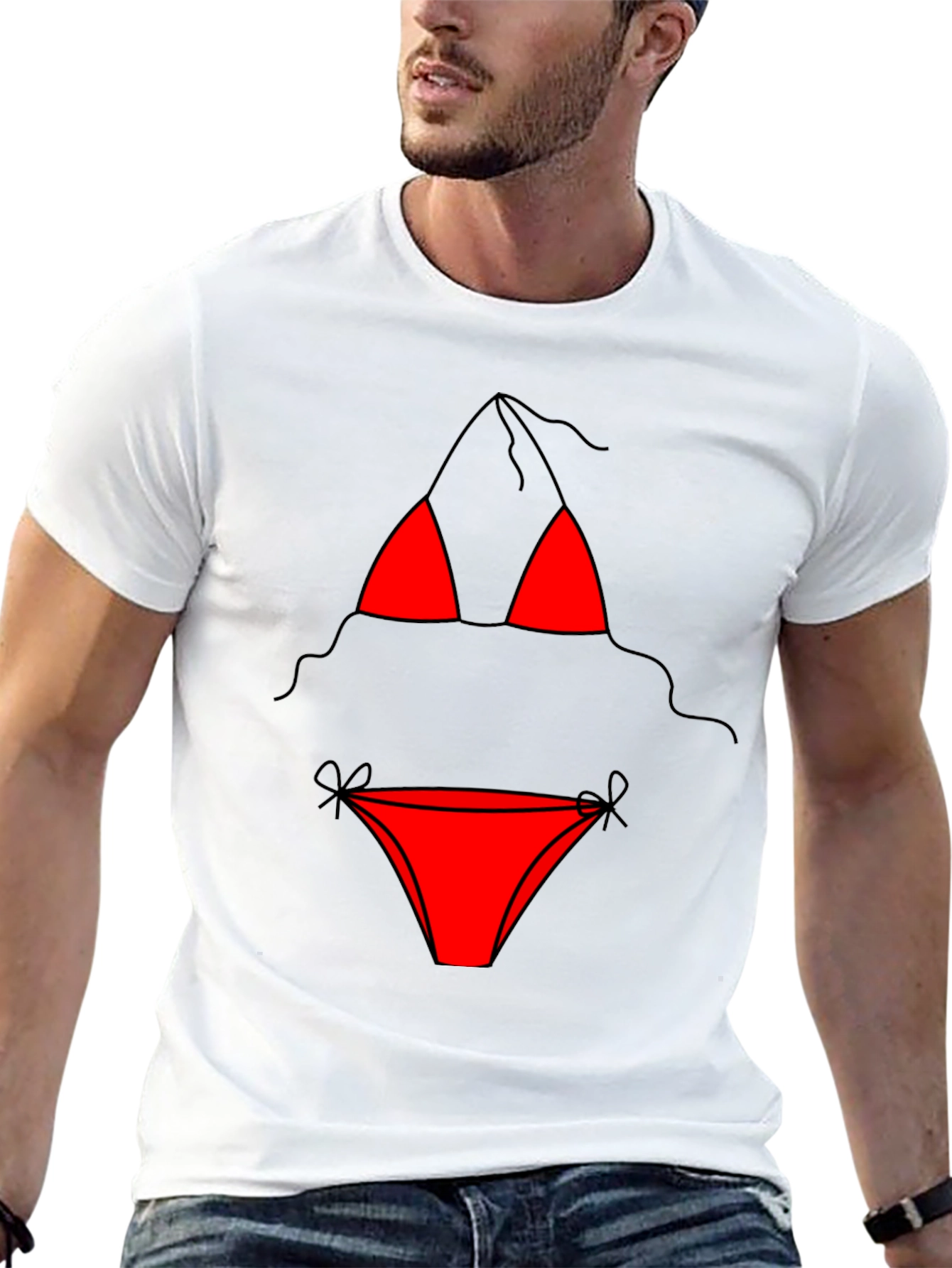 Black Funny Bikini T-Shirt - Novelty Graphic Tee view 13