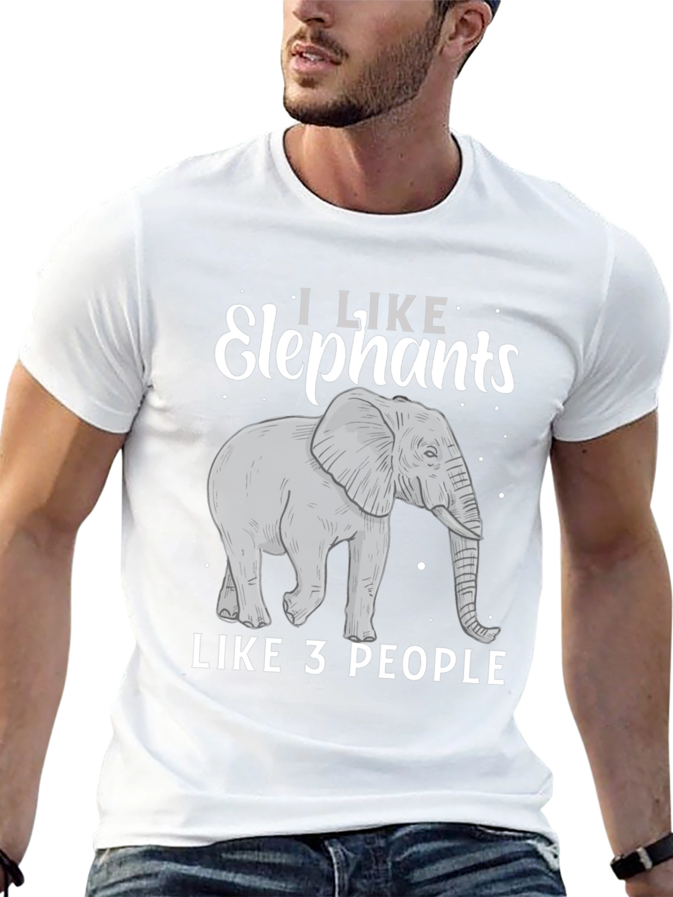 Black Elephant Lover T-Shirt: I Like Elephants, Like 3 People view 13