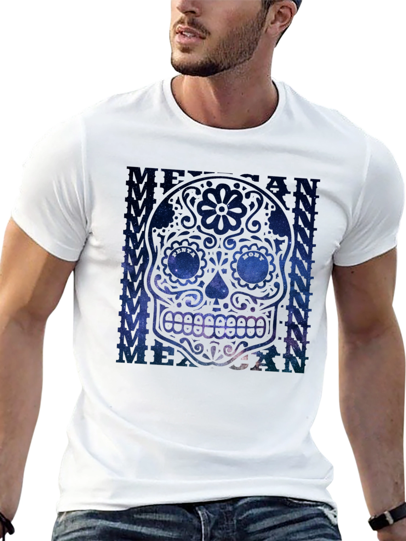 Black Mexican Sugar Skull Graphic T-Shirt view 13