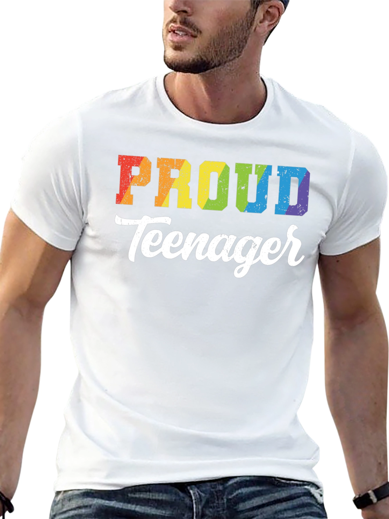 Proud Teenager Rainbow Graphic T-Shirt - 13