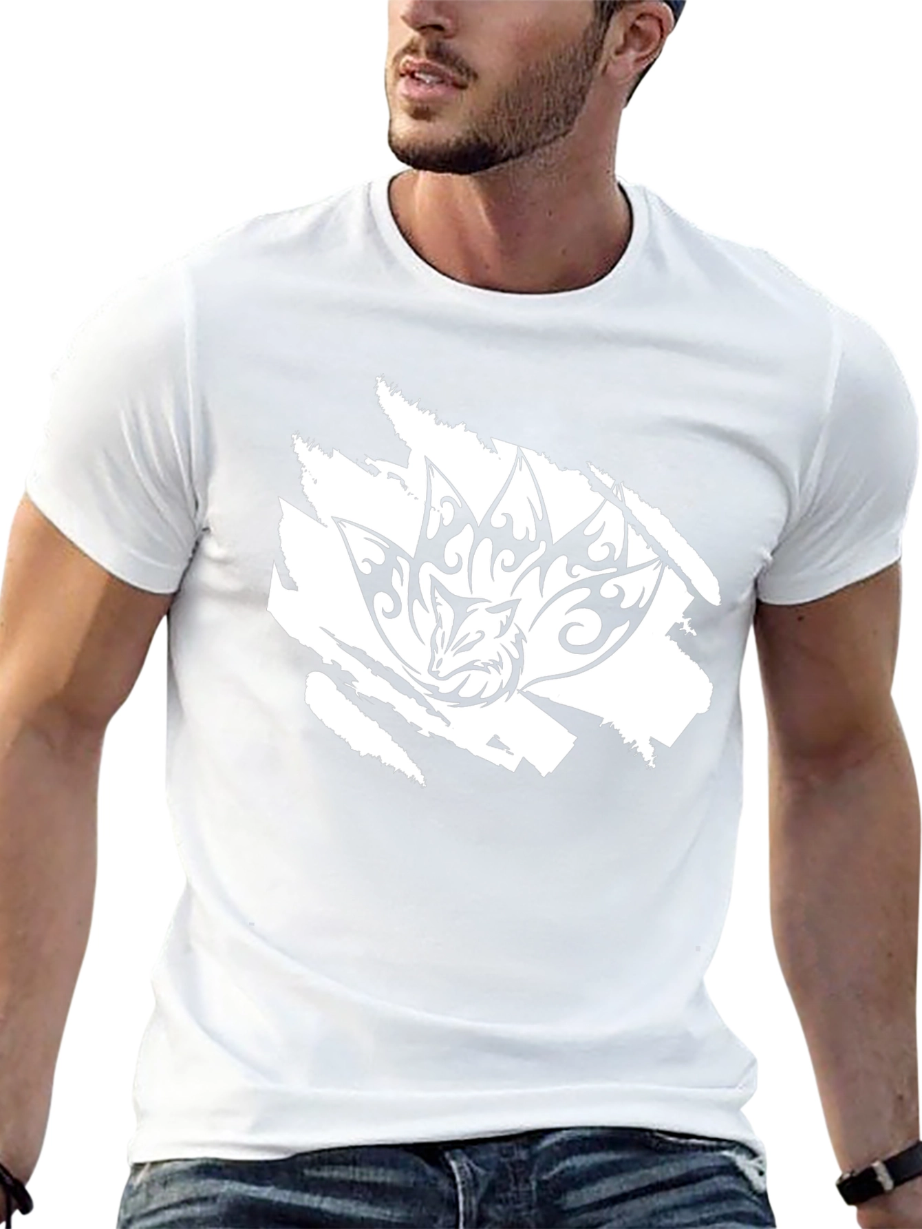 Black Nine-Tailed Fox Graphic Tee - Black view 13