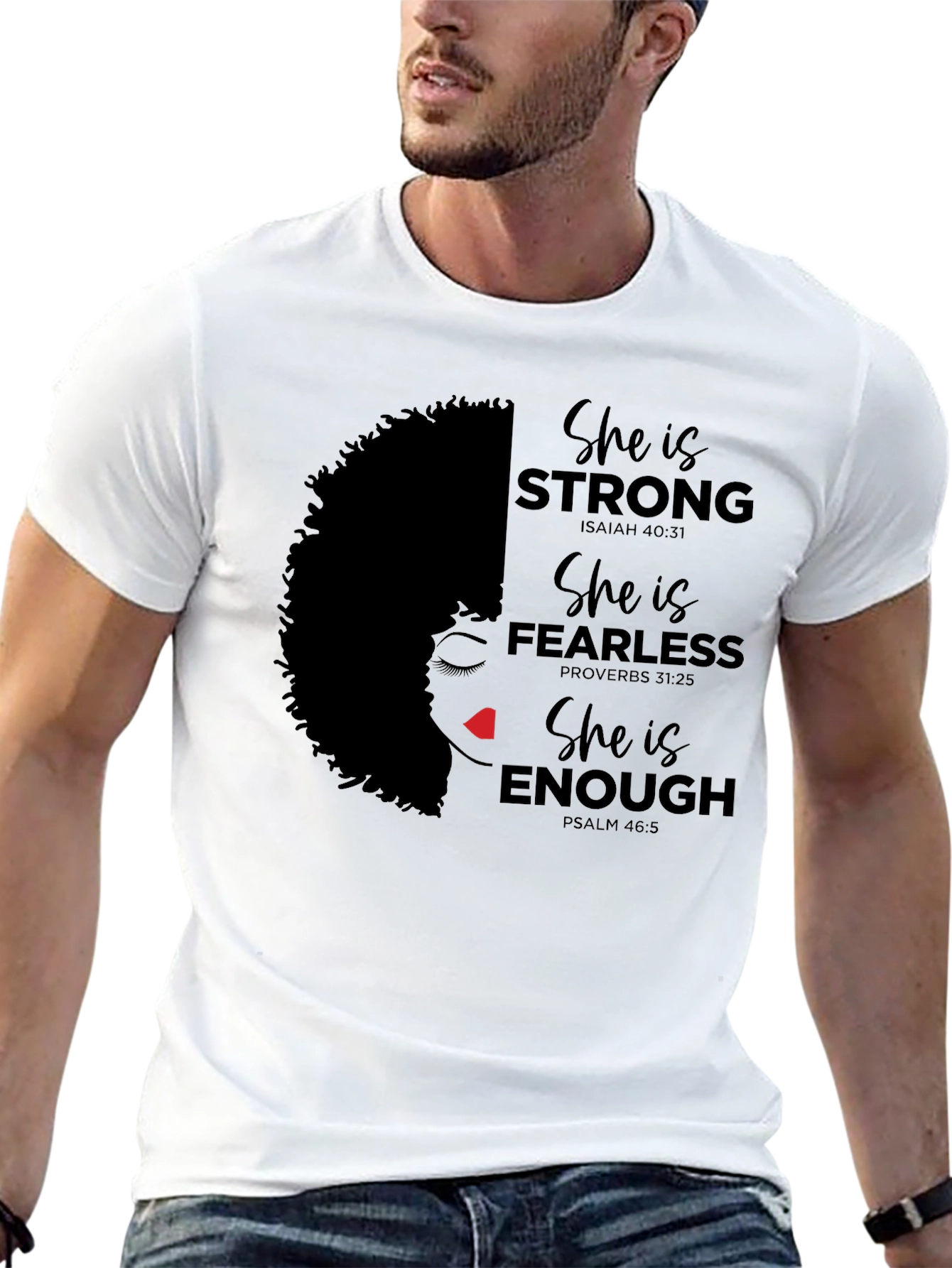 Black Empowered Woman T-Shirt: Strong, Fearless, Enough view 13