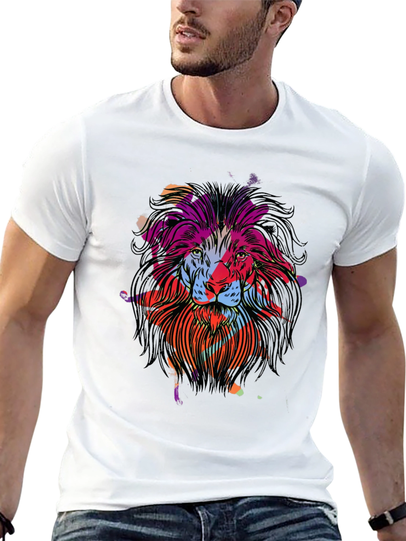 Black Lion Graphic Black T-Shirt view 13