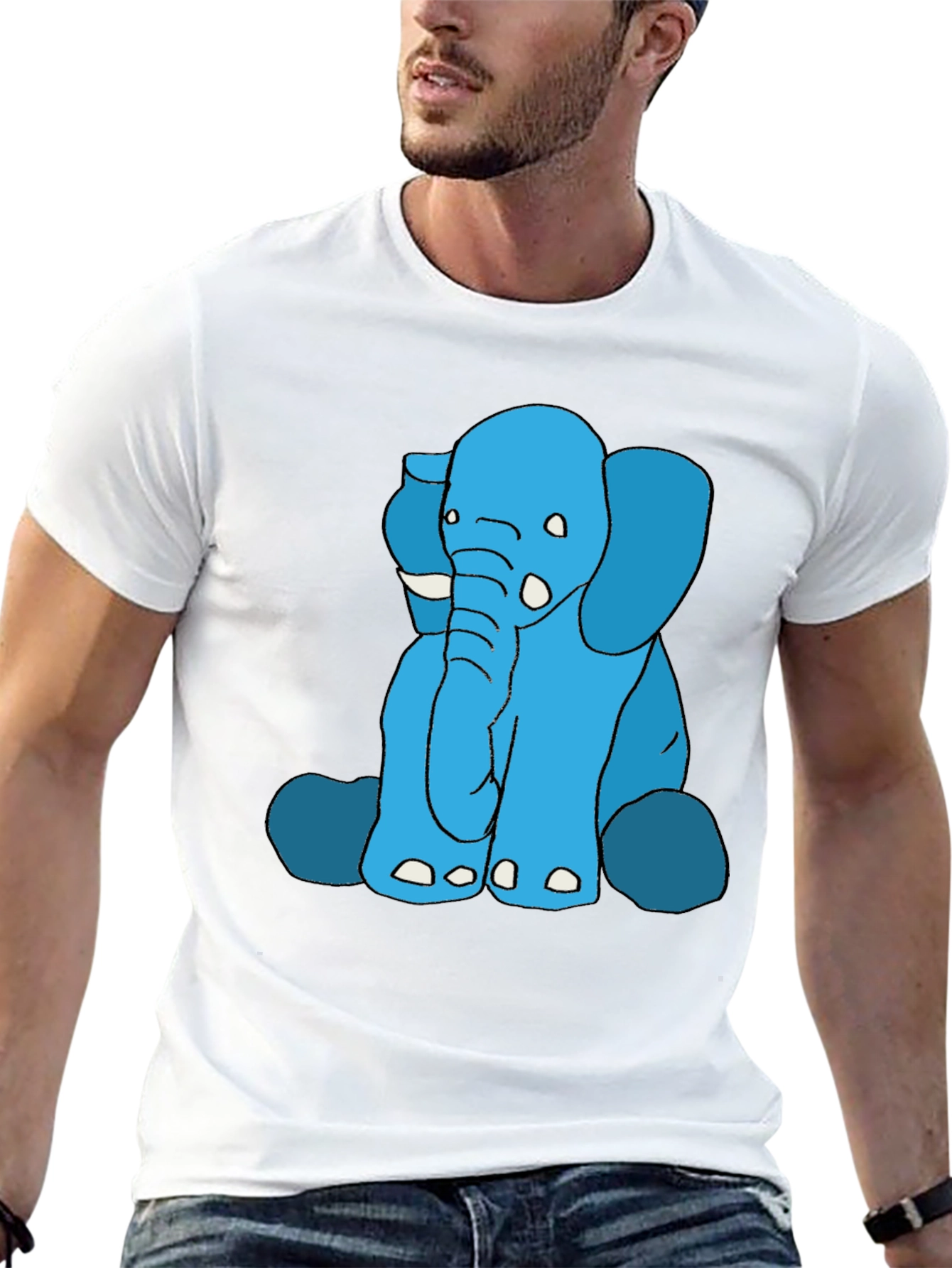 Black Elephant Graphic Tee - Black Cotton Blend view 13