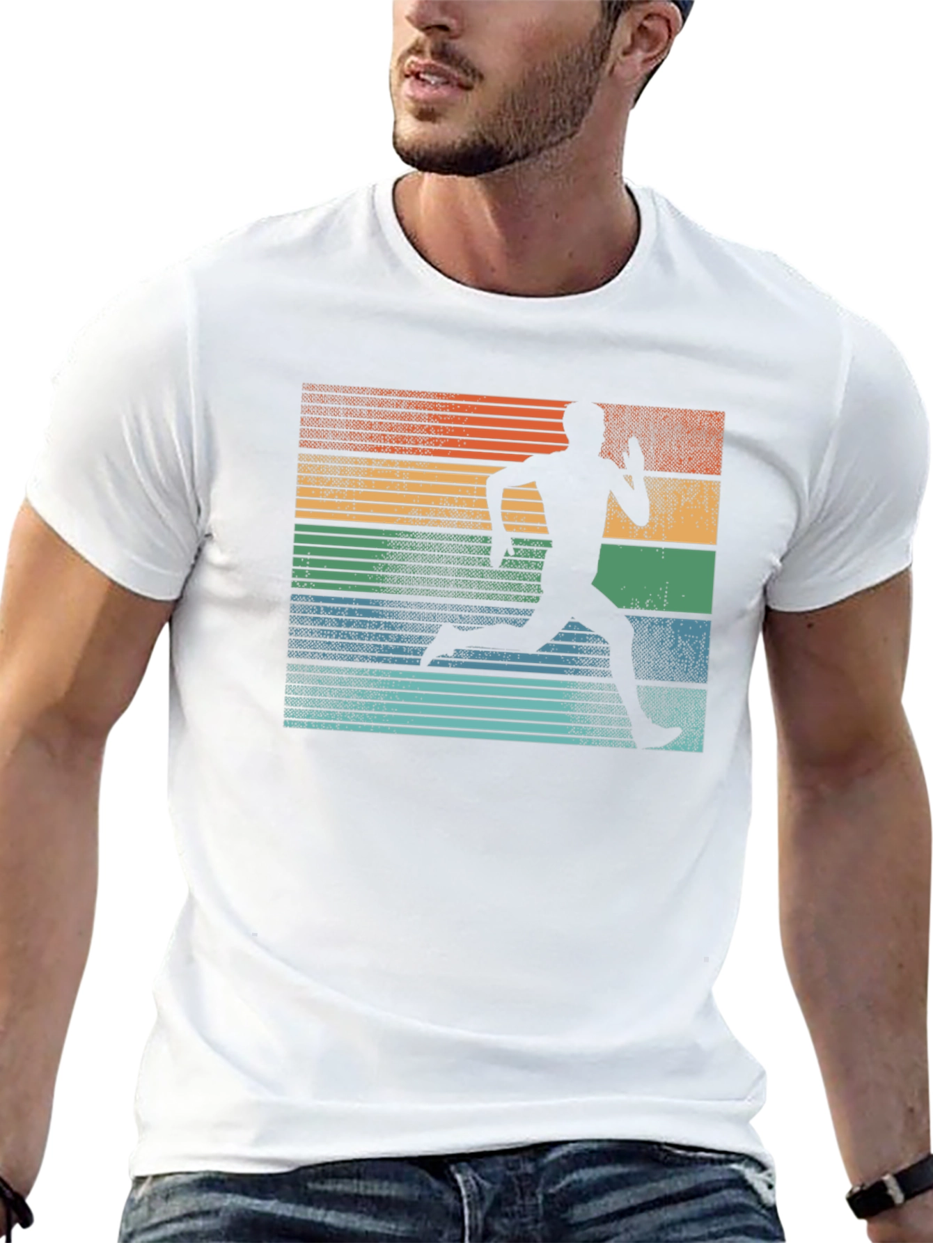 Black Retro Runner Graphic Tee view 13