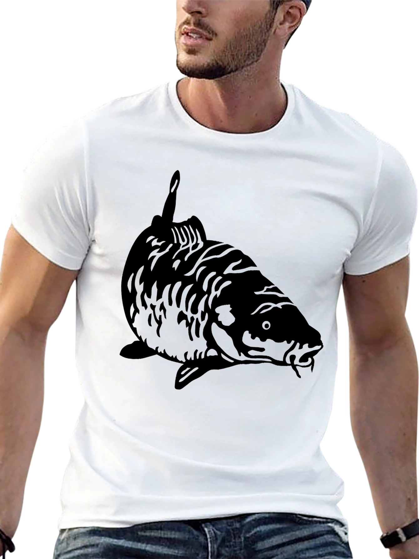 Black Black Carp Fish Graphic Tee - Angler Style view 13