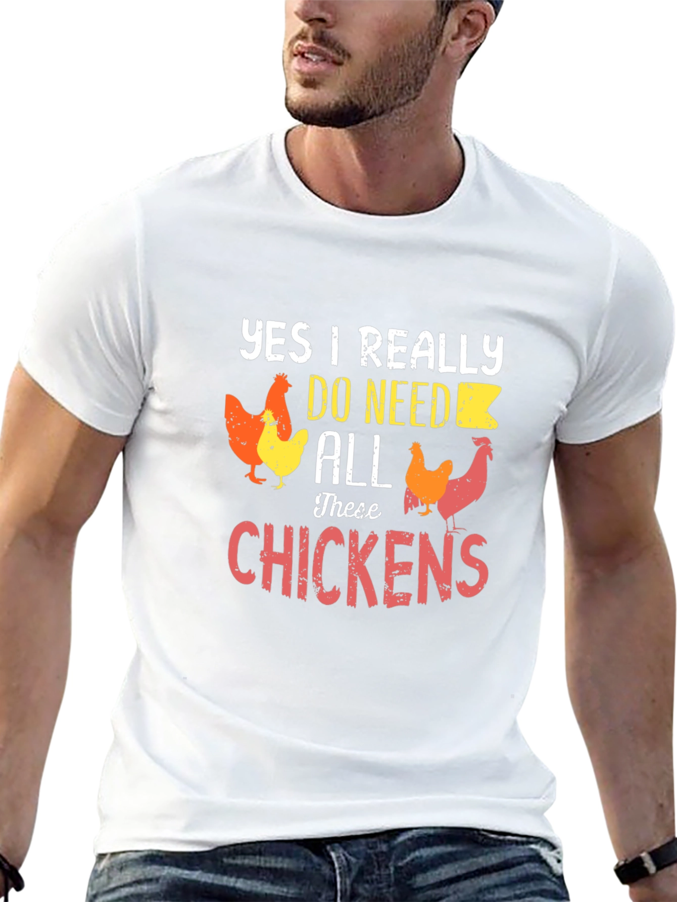 Black Funny Chicken Lover T-Shirt - Yes I Need All These Chickens view 13