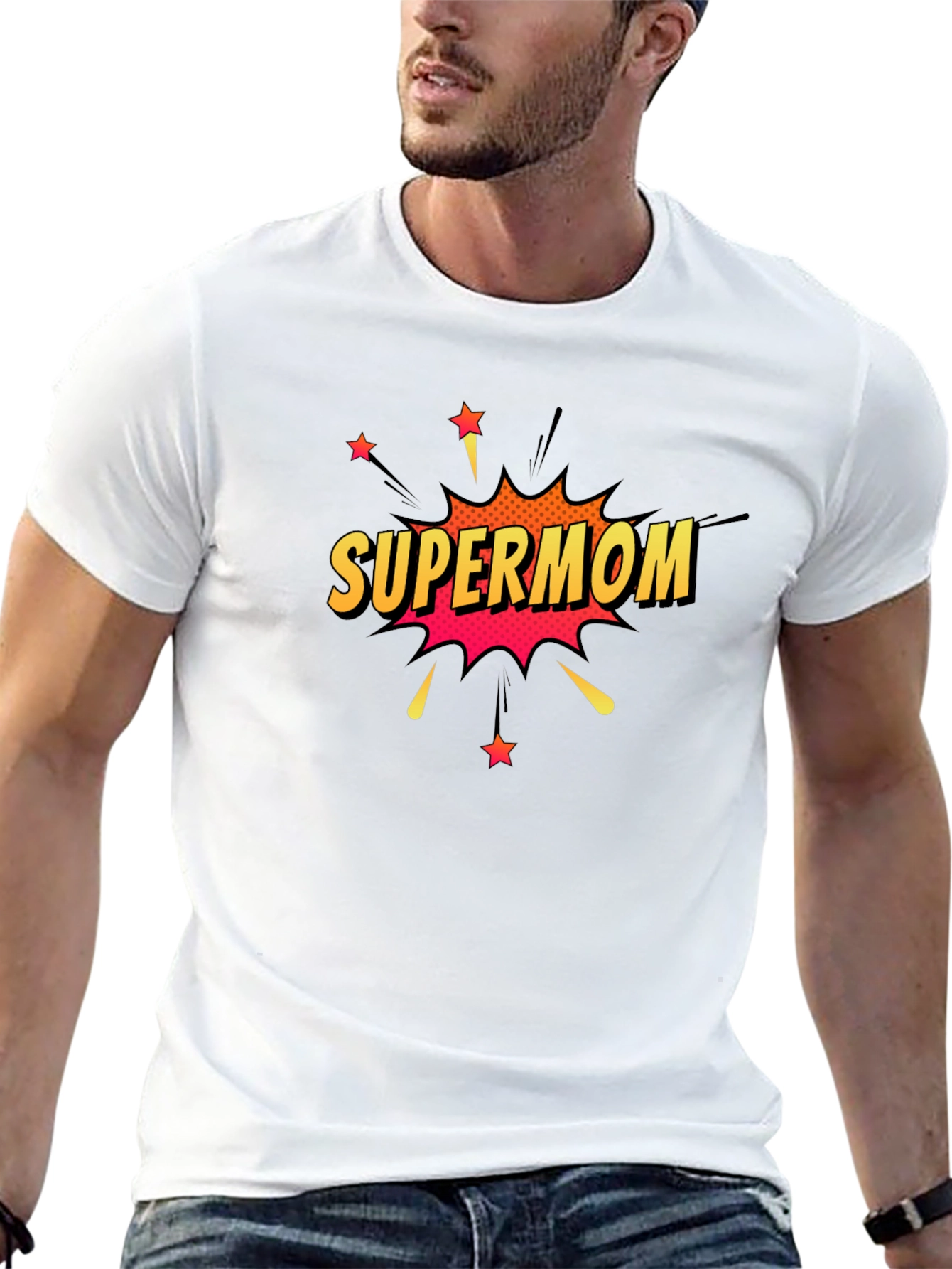 Black Supermom T-Shirt - Comic Style view 13