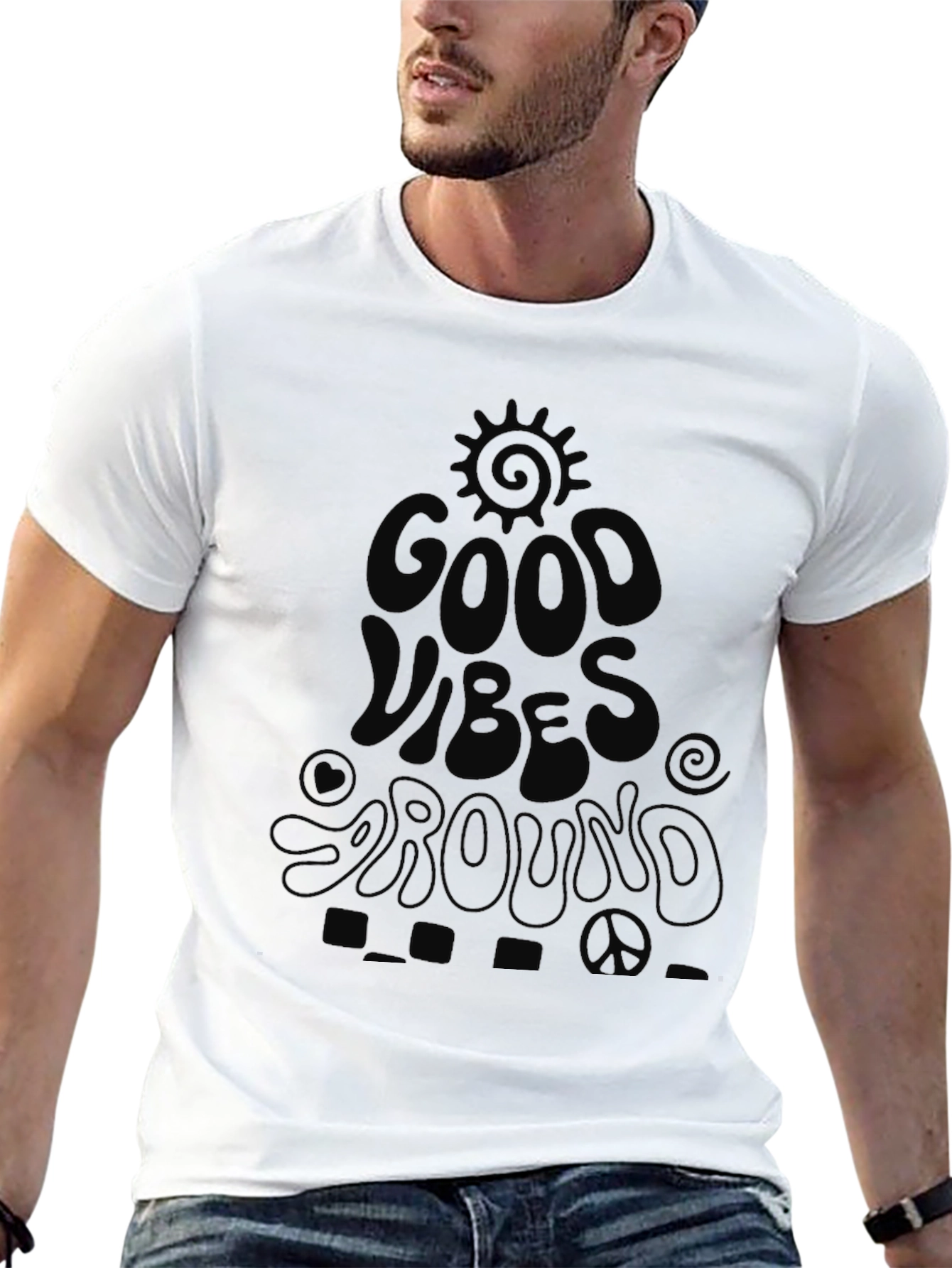 Black Good Vibes Graphic Tee - Black view 13