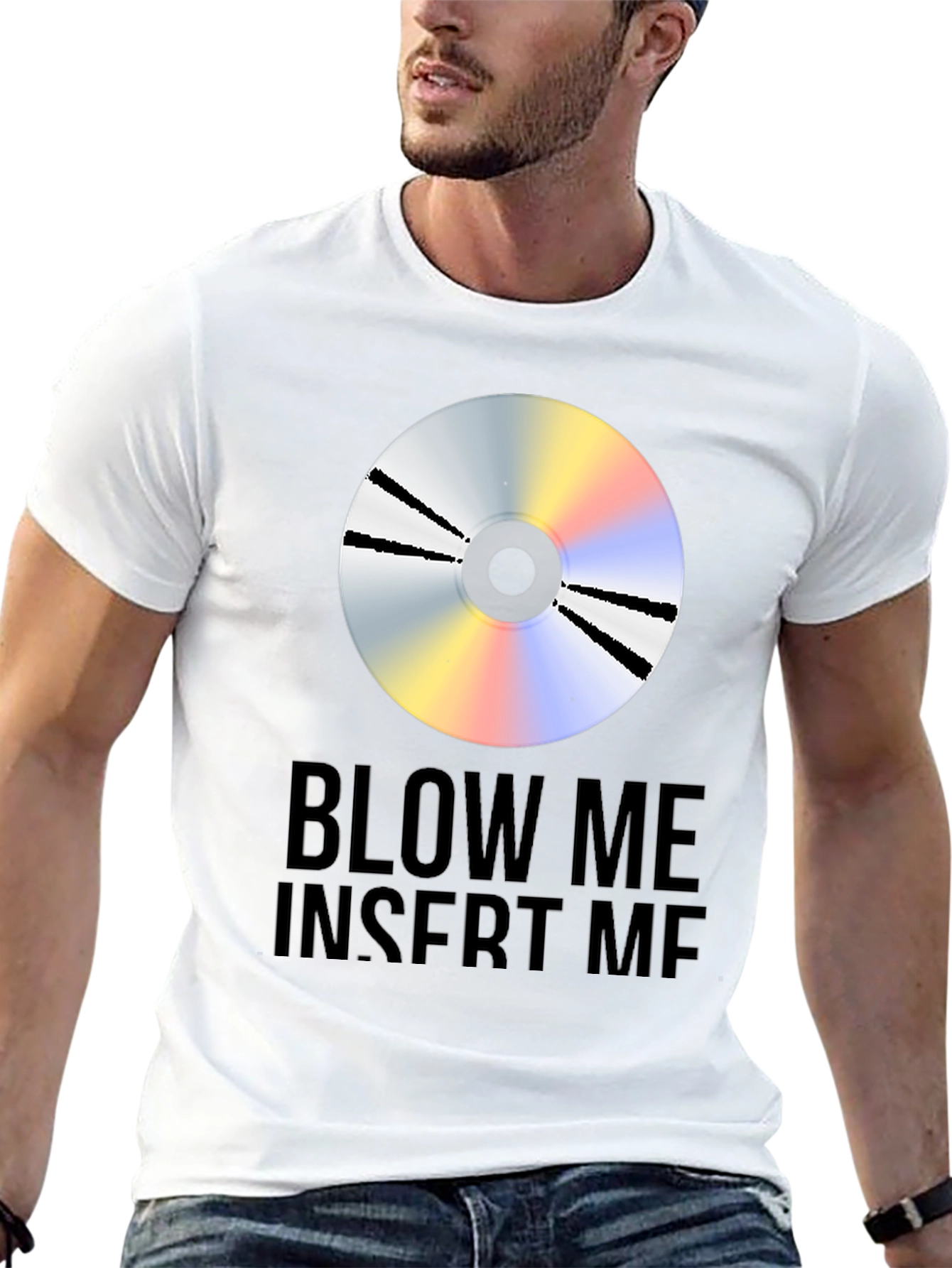 Black "Blow Me Insert Me" Graphic Tee view 13