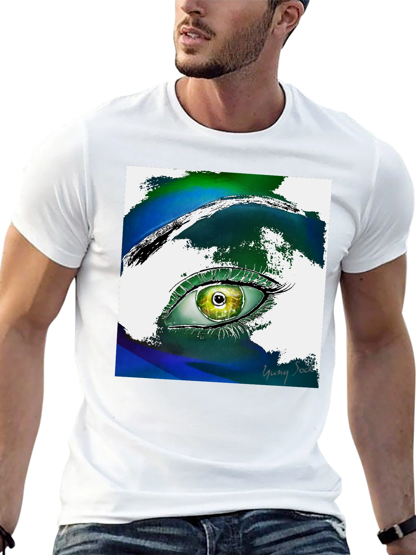 Black Eye Art T-Shirt - Artistic Graphic Tee view 13