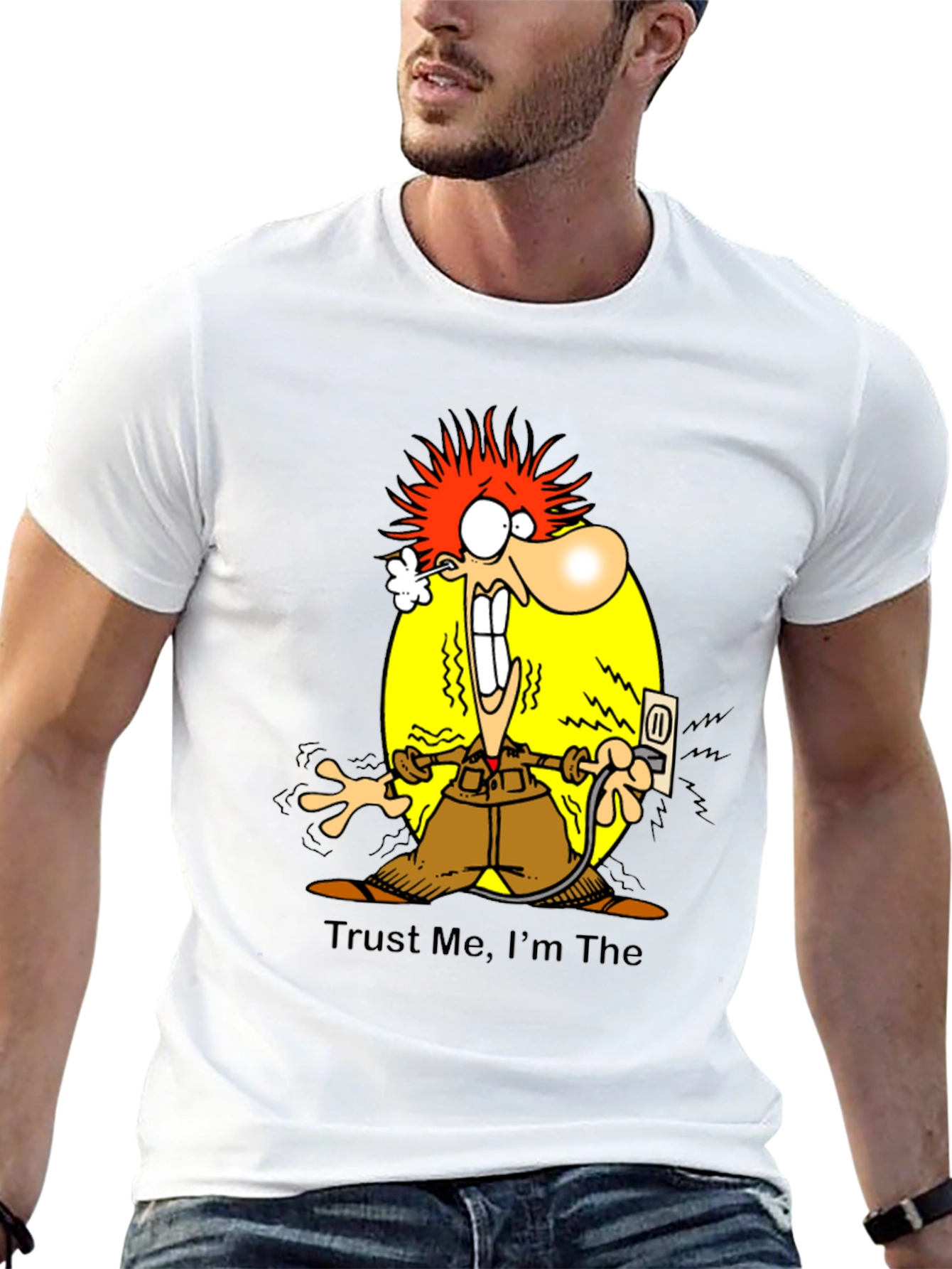 Black Trust Me, I'm The Electrician Funny T-Shirt view 13