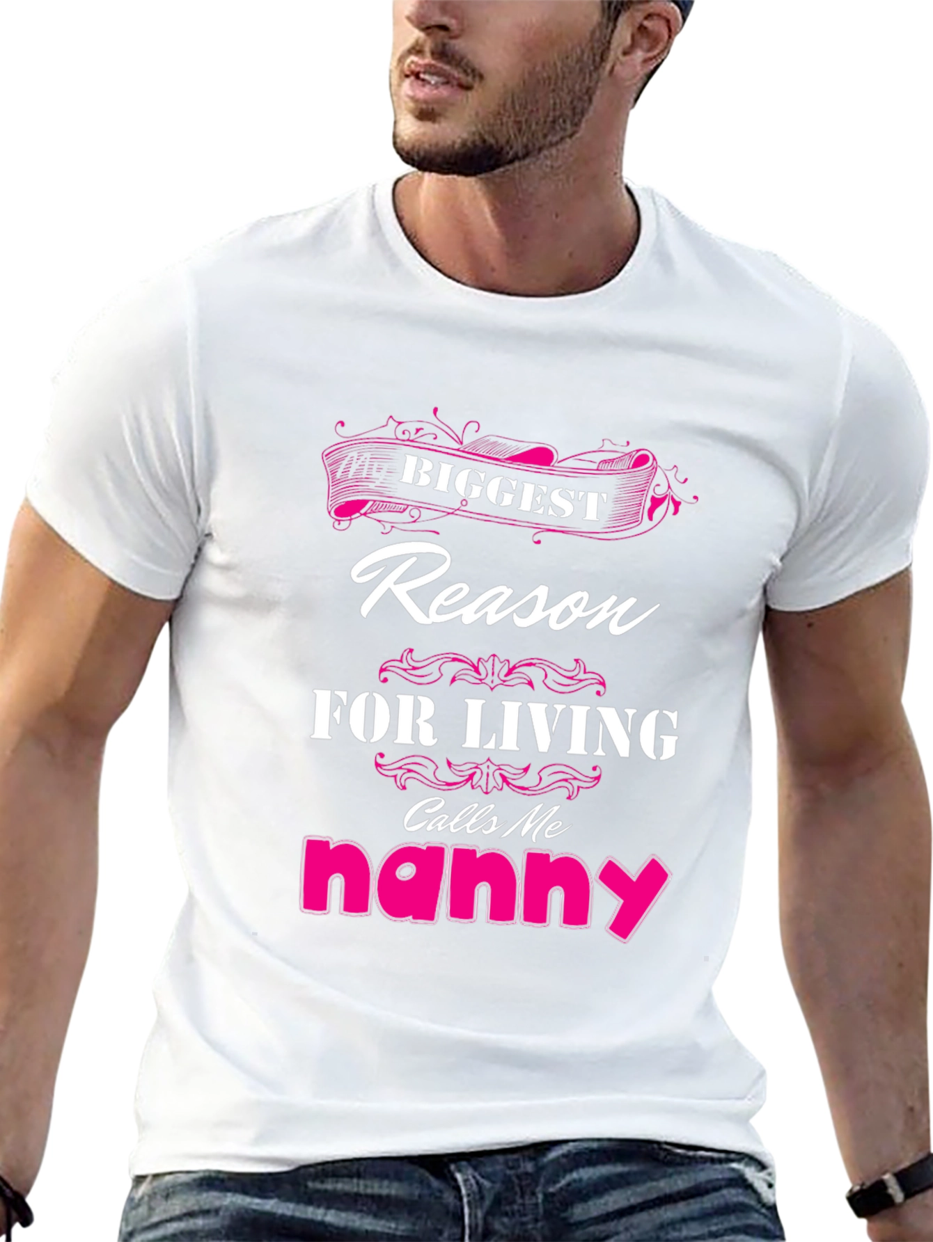 Black Biggest Reason For Living Nanny T-Shirt view 13