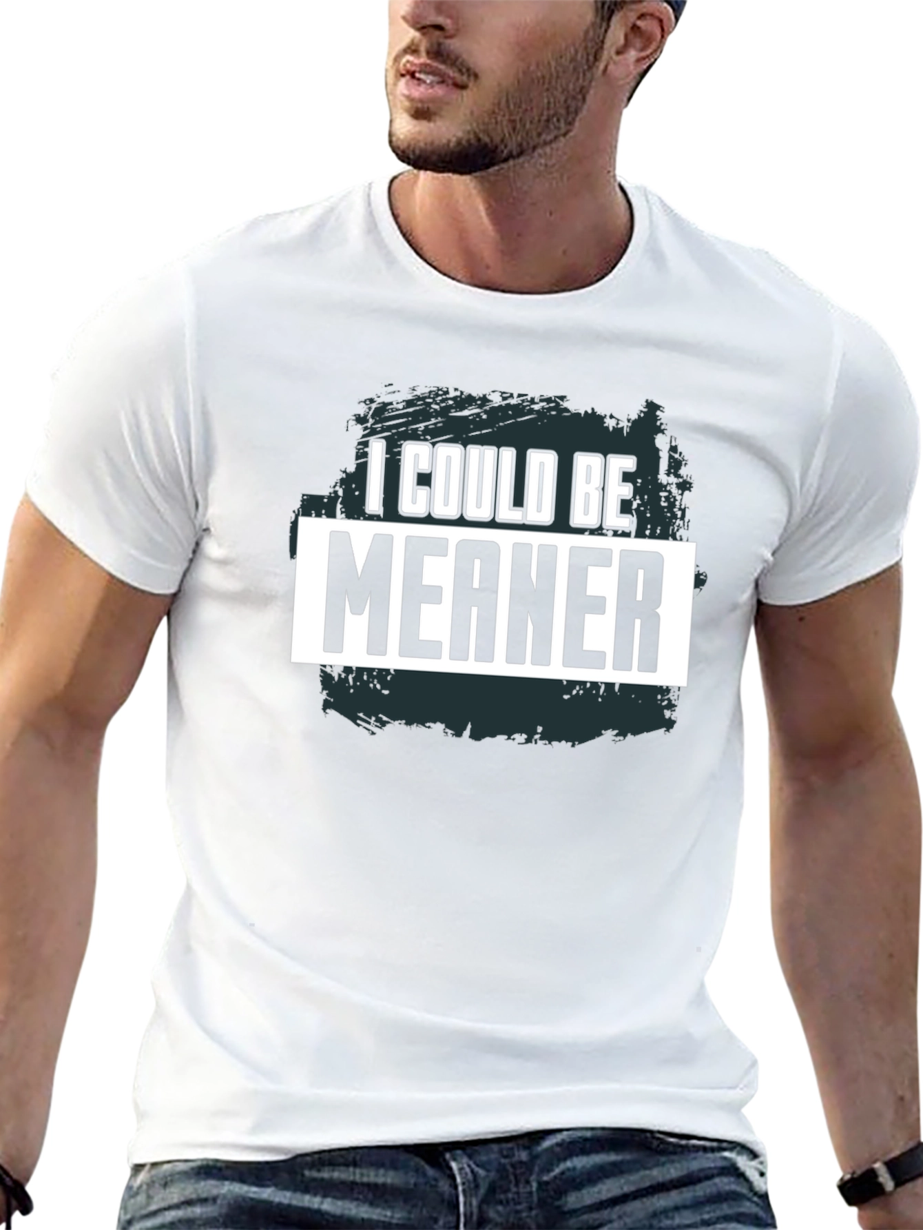 Black I Could Be Meaner Graphic Tee view 13