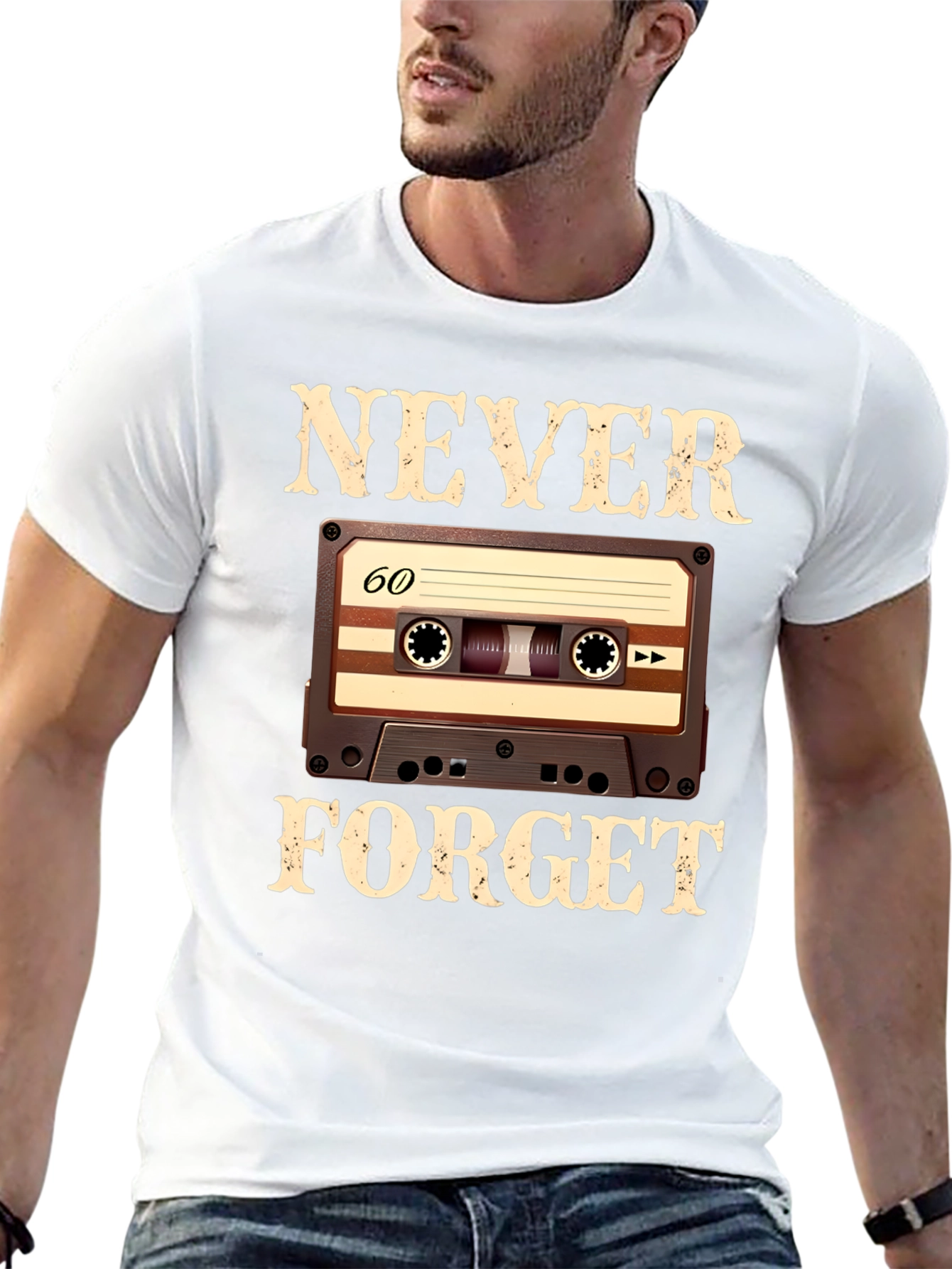 Black Never Forget Cassette Tape T-Shirt view 13
