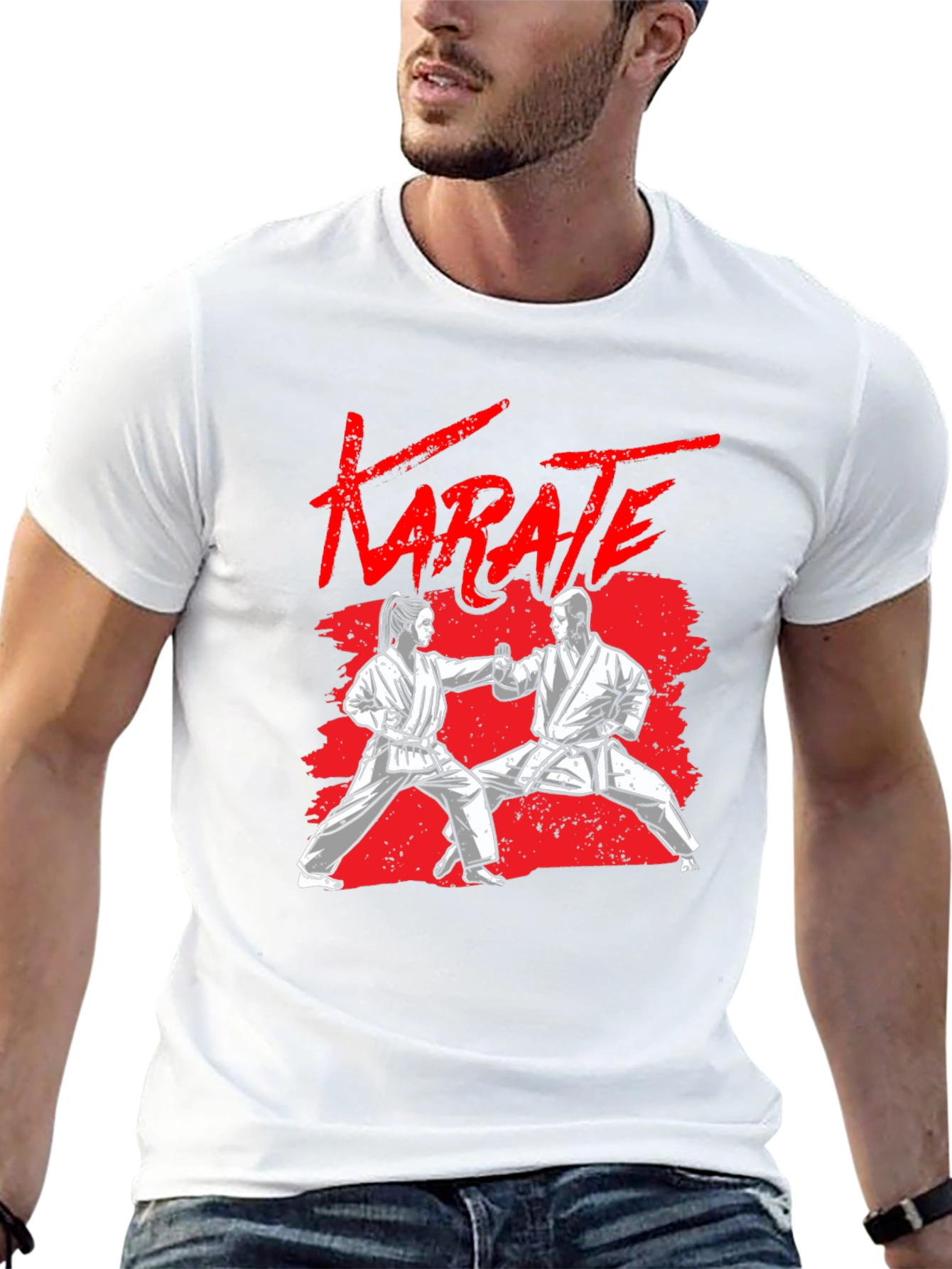 Black Karate Graphic Black T-Shirt view 13