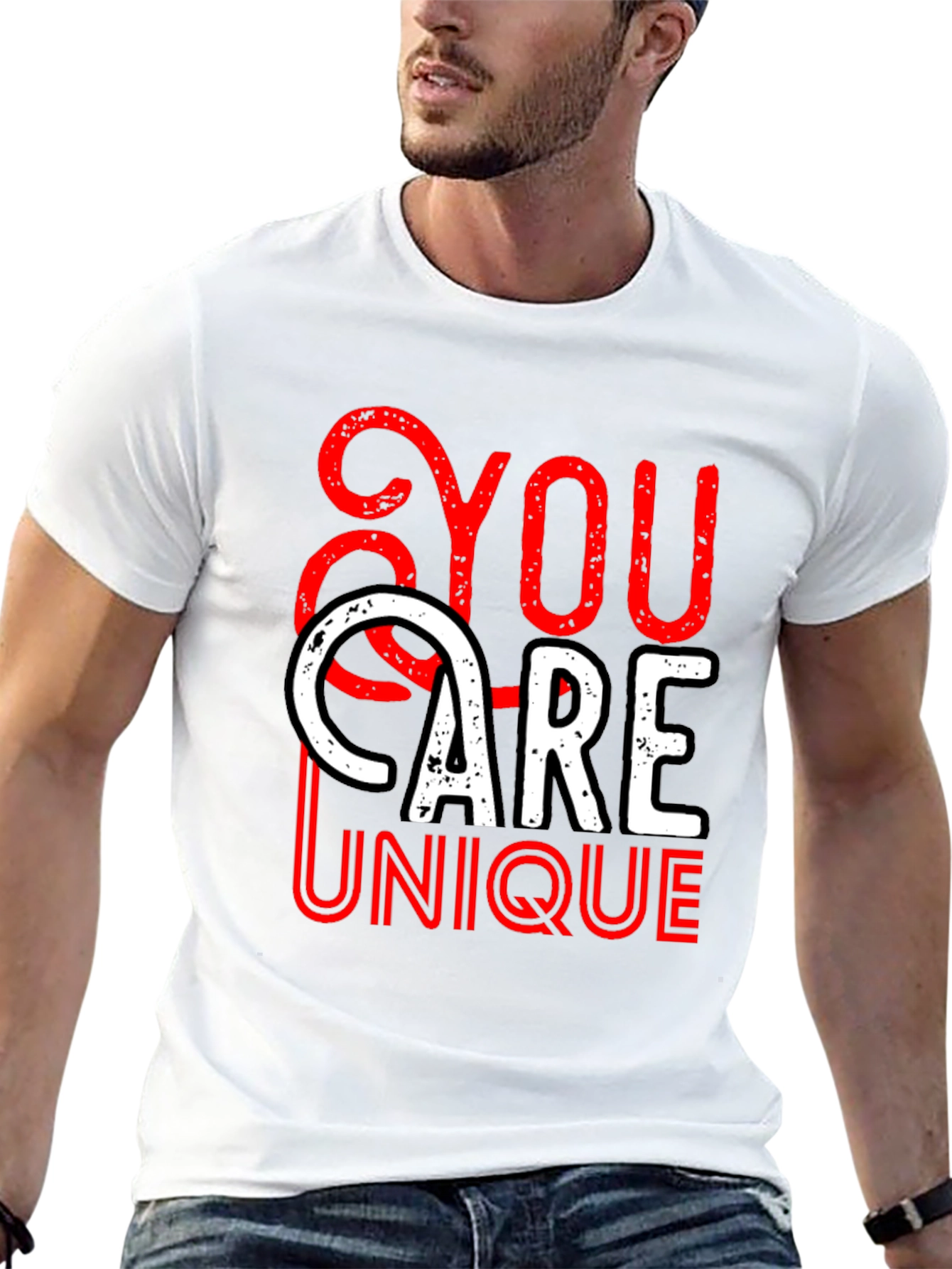 Black You Are Unique Graphic T-Shirt view 13