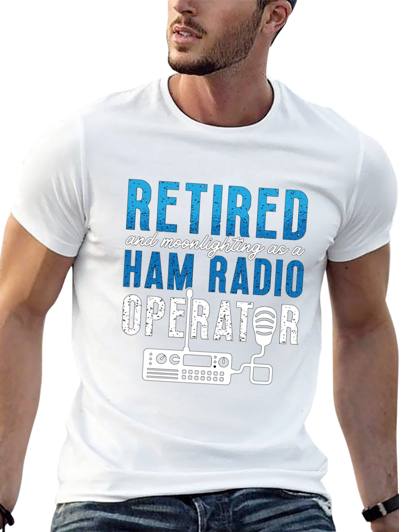 Black Retired Ham Radio Operator T-Shirt view 13