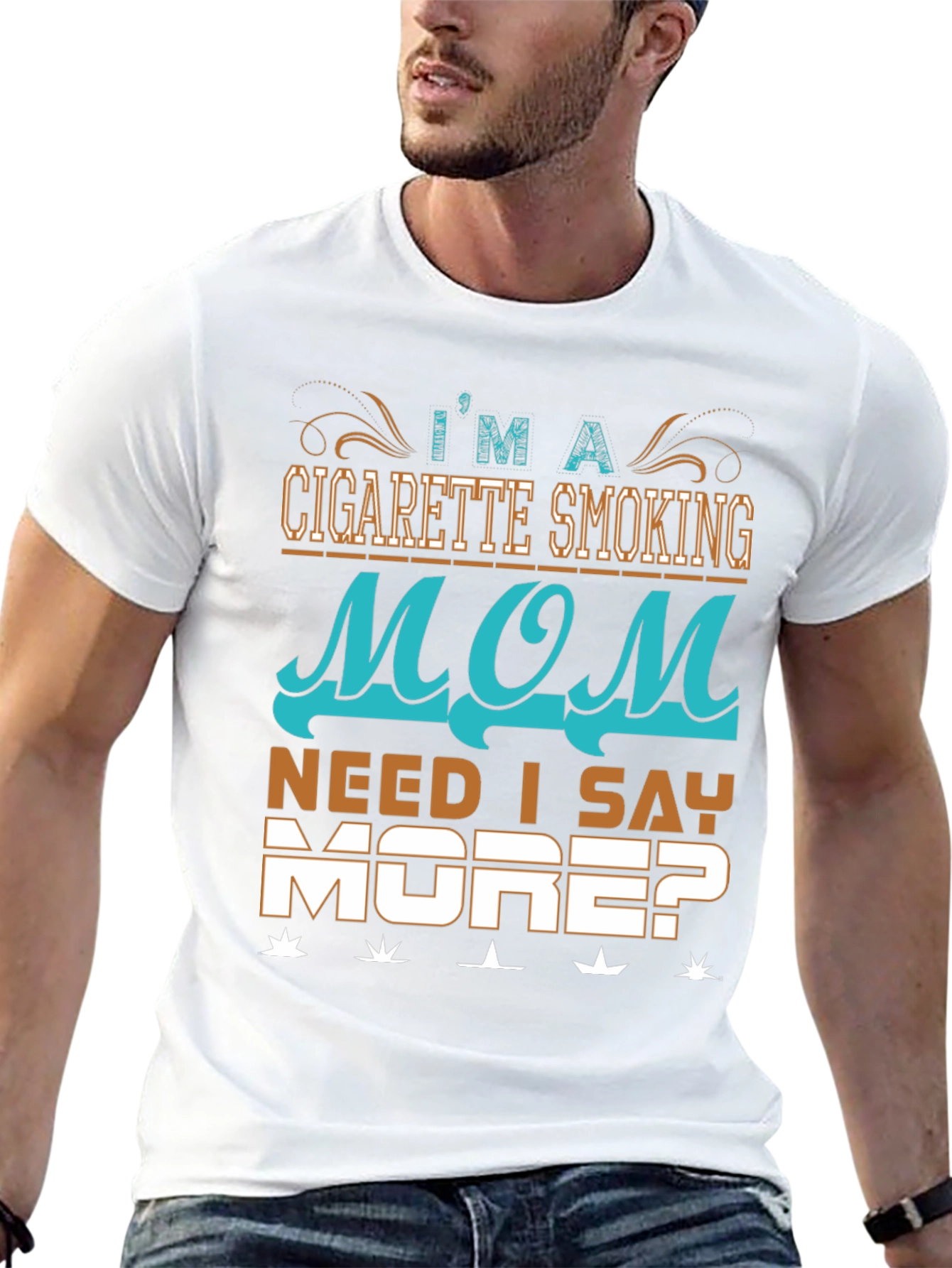 Black Cigarette Smoking Mom Graphic T-Shirt view 13