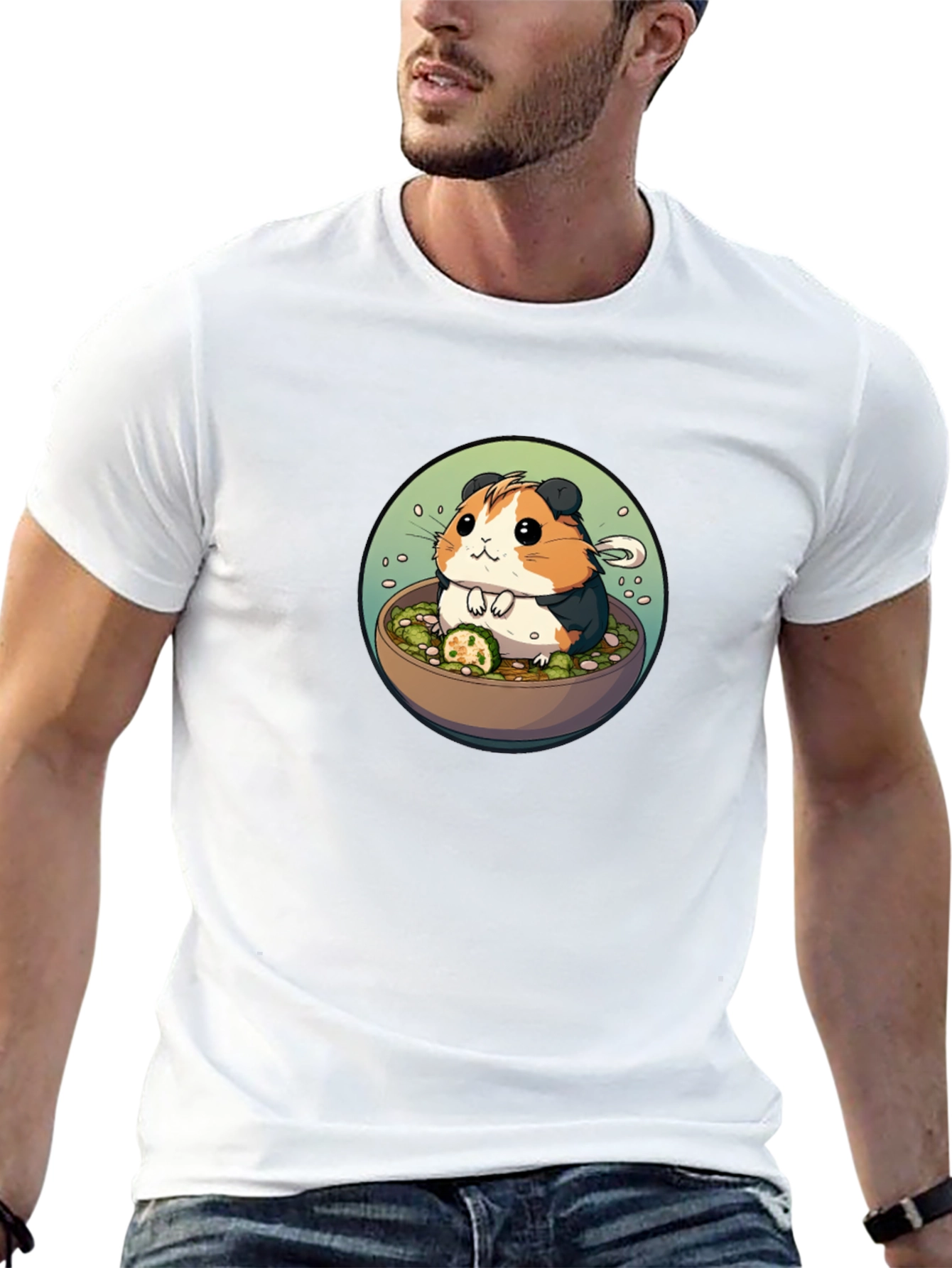 Black Guinea Pig Ramen Bowl T-Shirt view 13