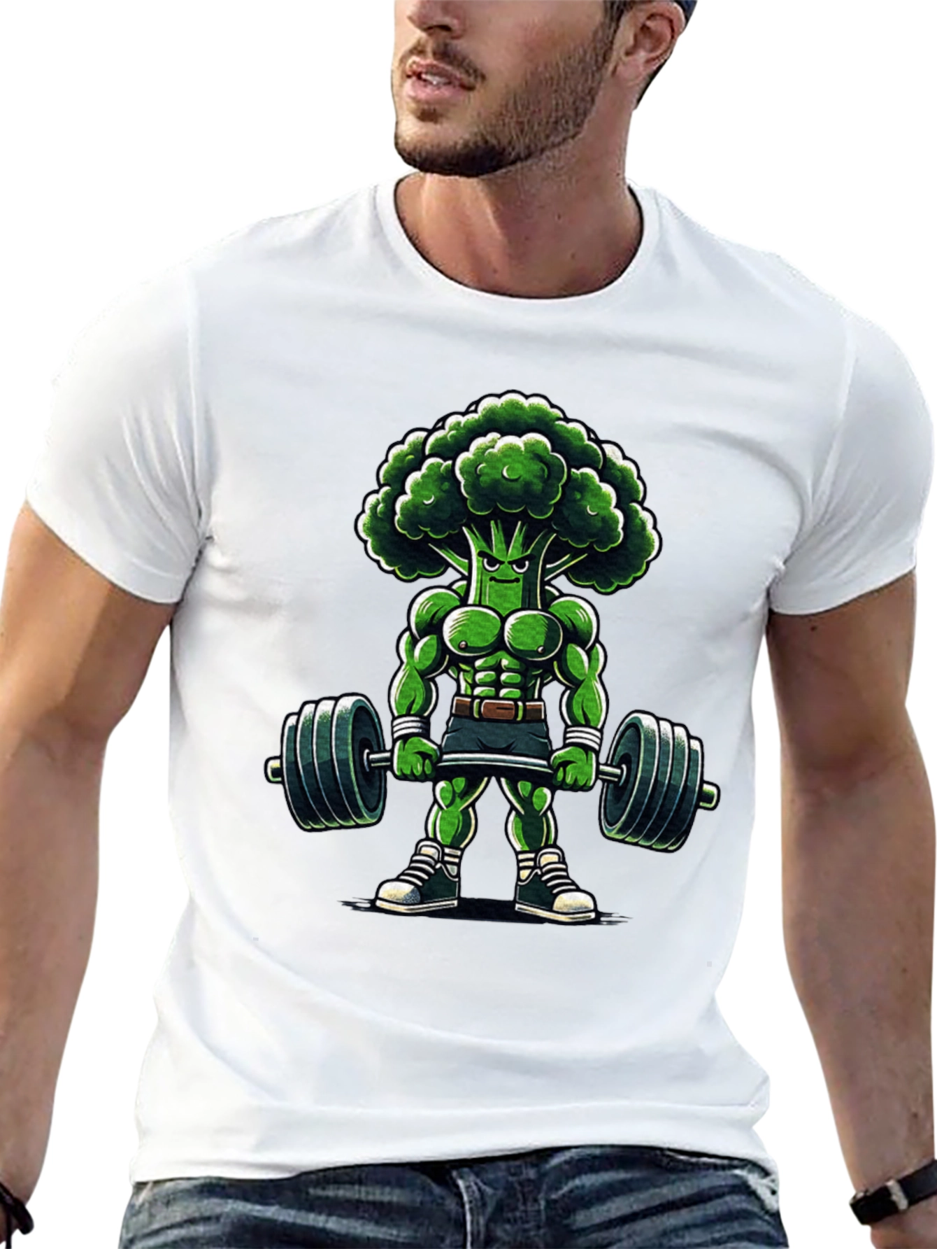 Black Broccoli Bodybuilder T-Shirt view 13