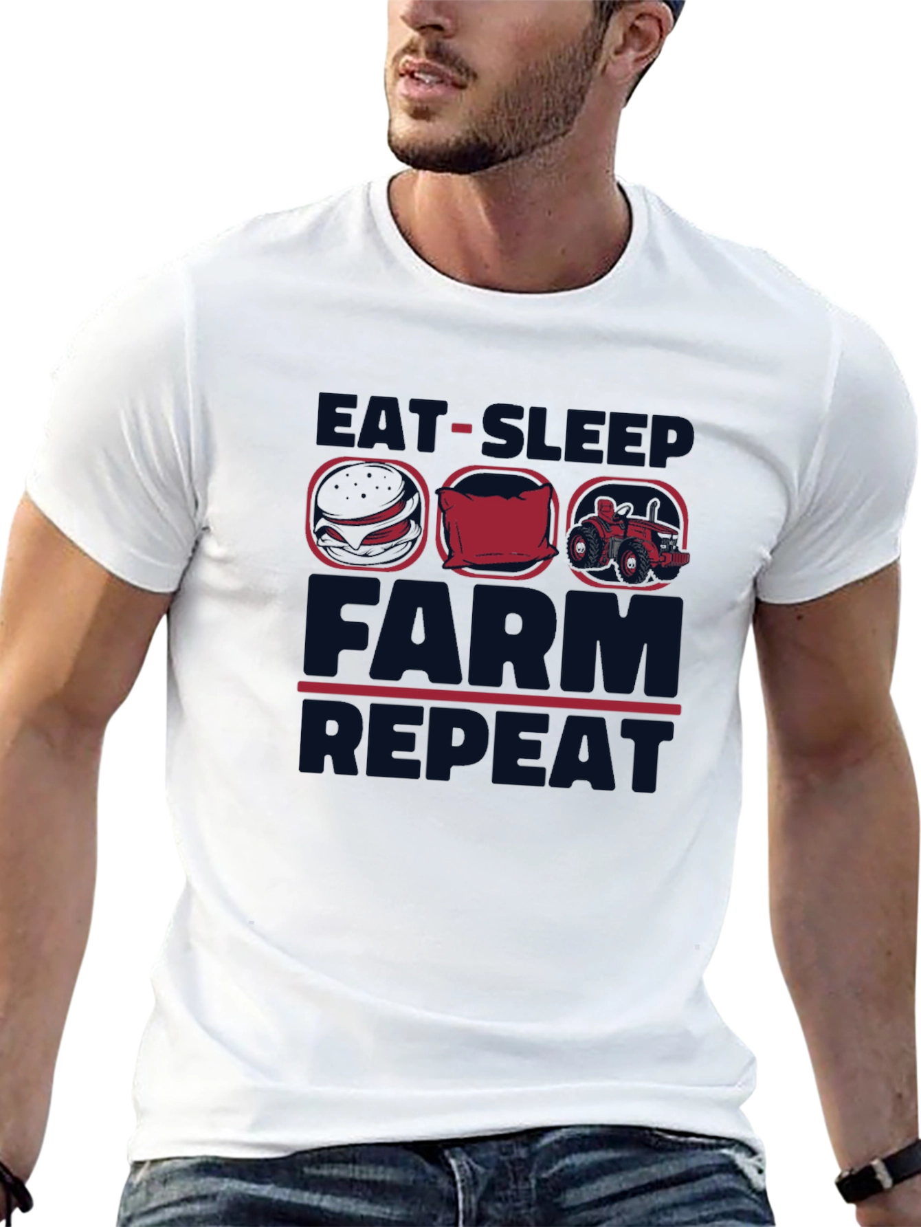 Eat Sleep Farm Repeat Graphic Tee - 13