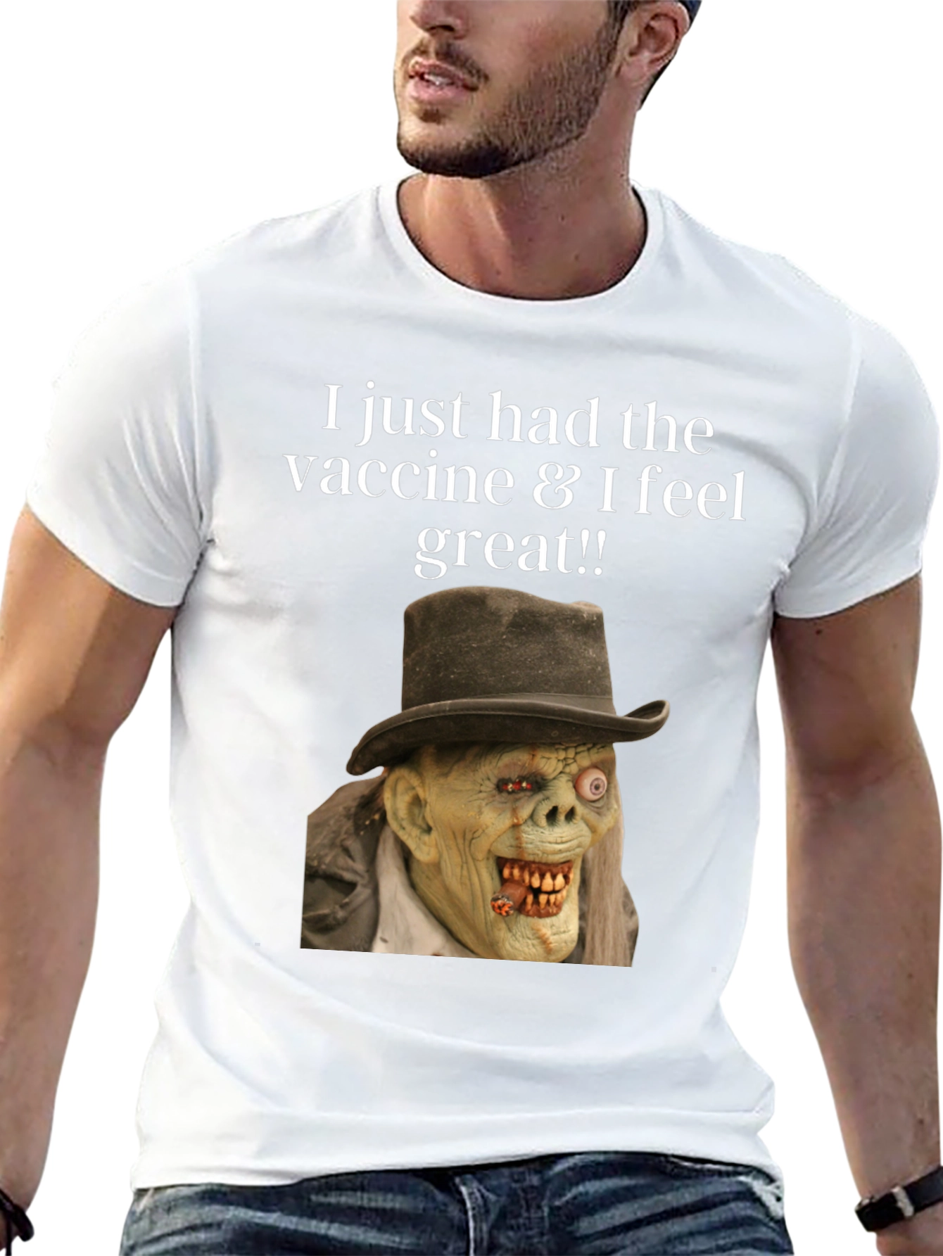 Black Vaccine Zombie Humor Graphic Tee view 13