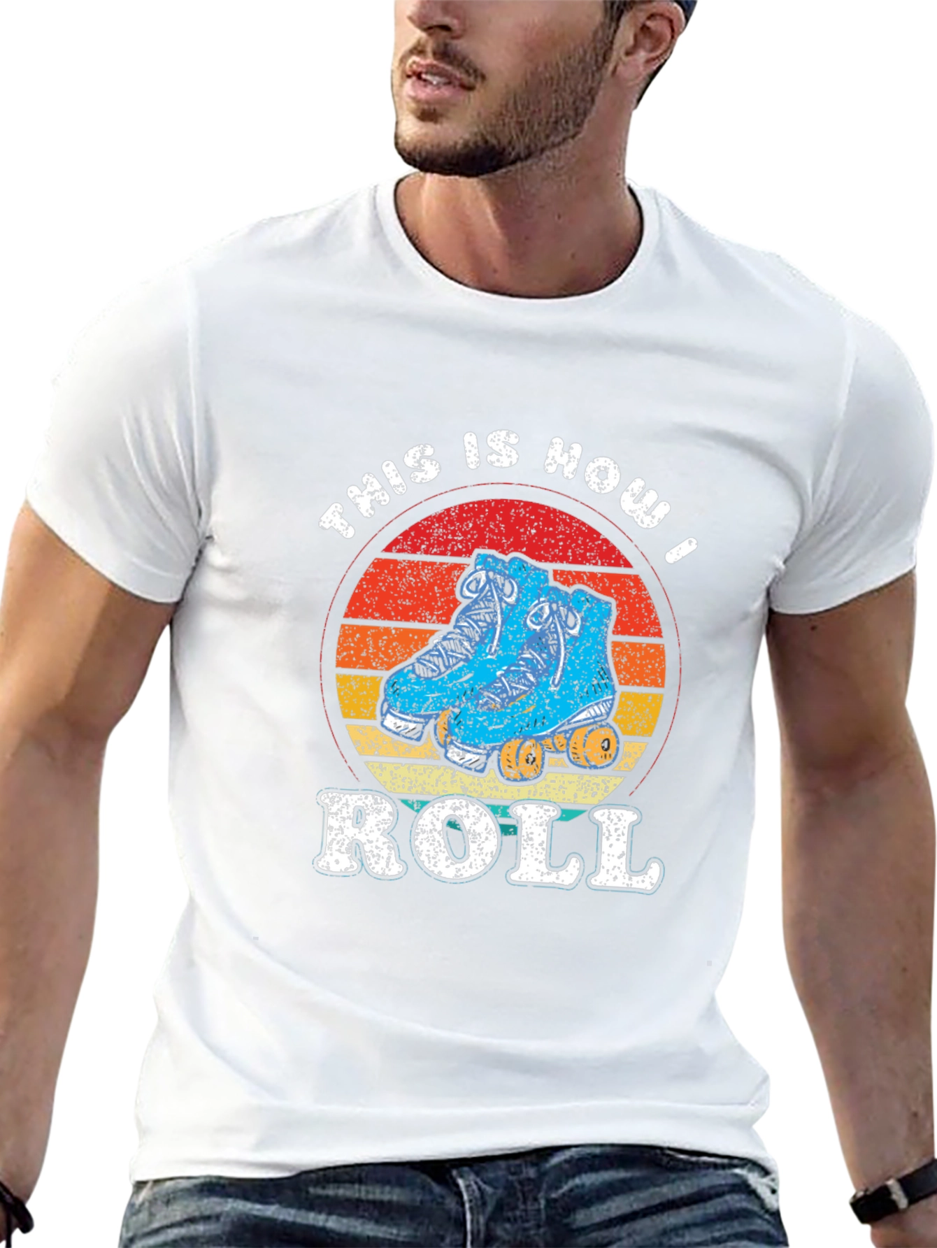 Black This Is How I Roll Roller Skate T-Shirt Retro Style view 13