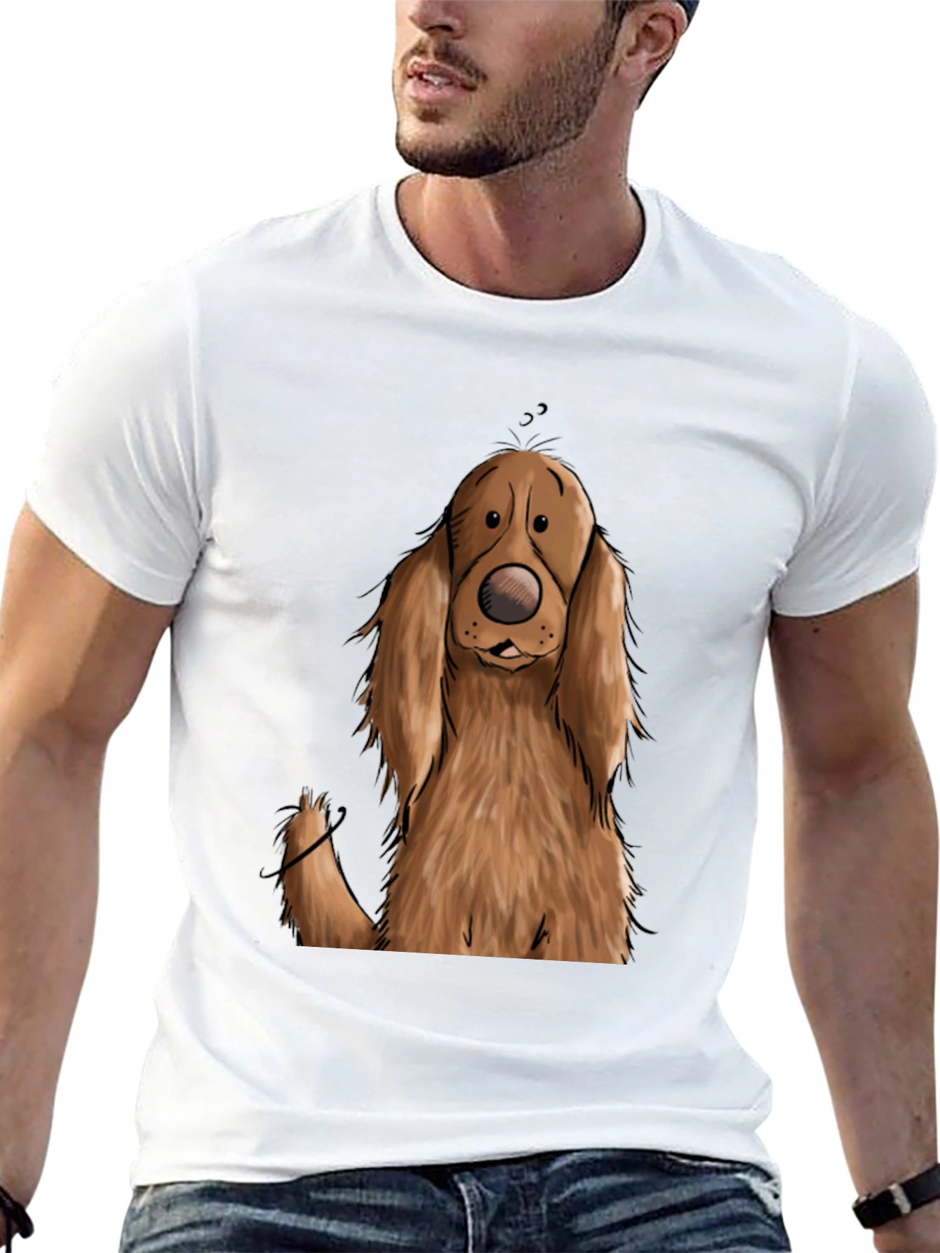 Black Dog Cartoon Graphic Black T-Shirt view 13