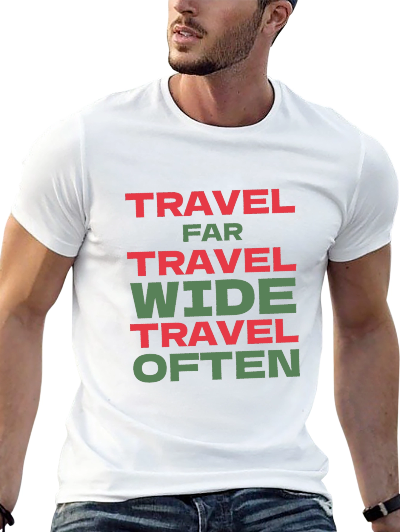 Black Travel Far Wide Often T-Shirt - Black Cotton Tee view 13