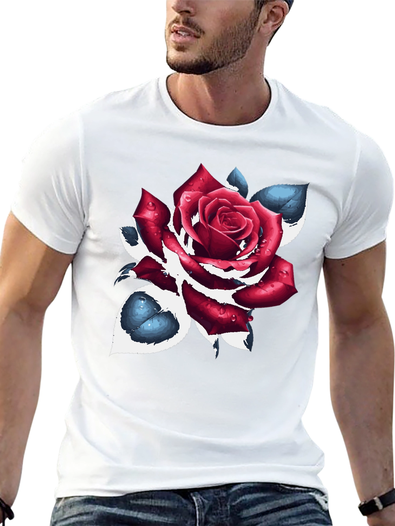 Black Rose Graphic Black T-Shirt view 13