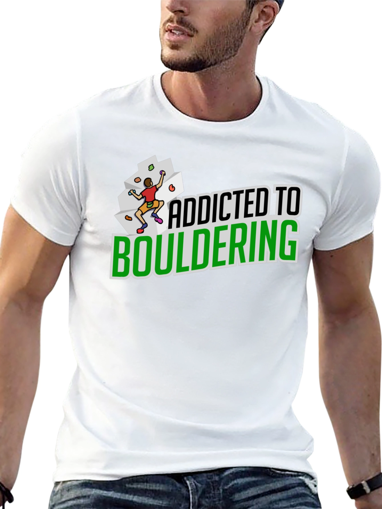 Black Addicted to Bouldering Black Graphic Tee view 13