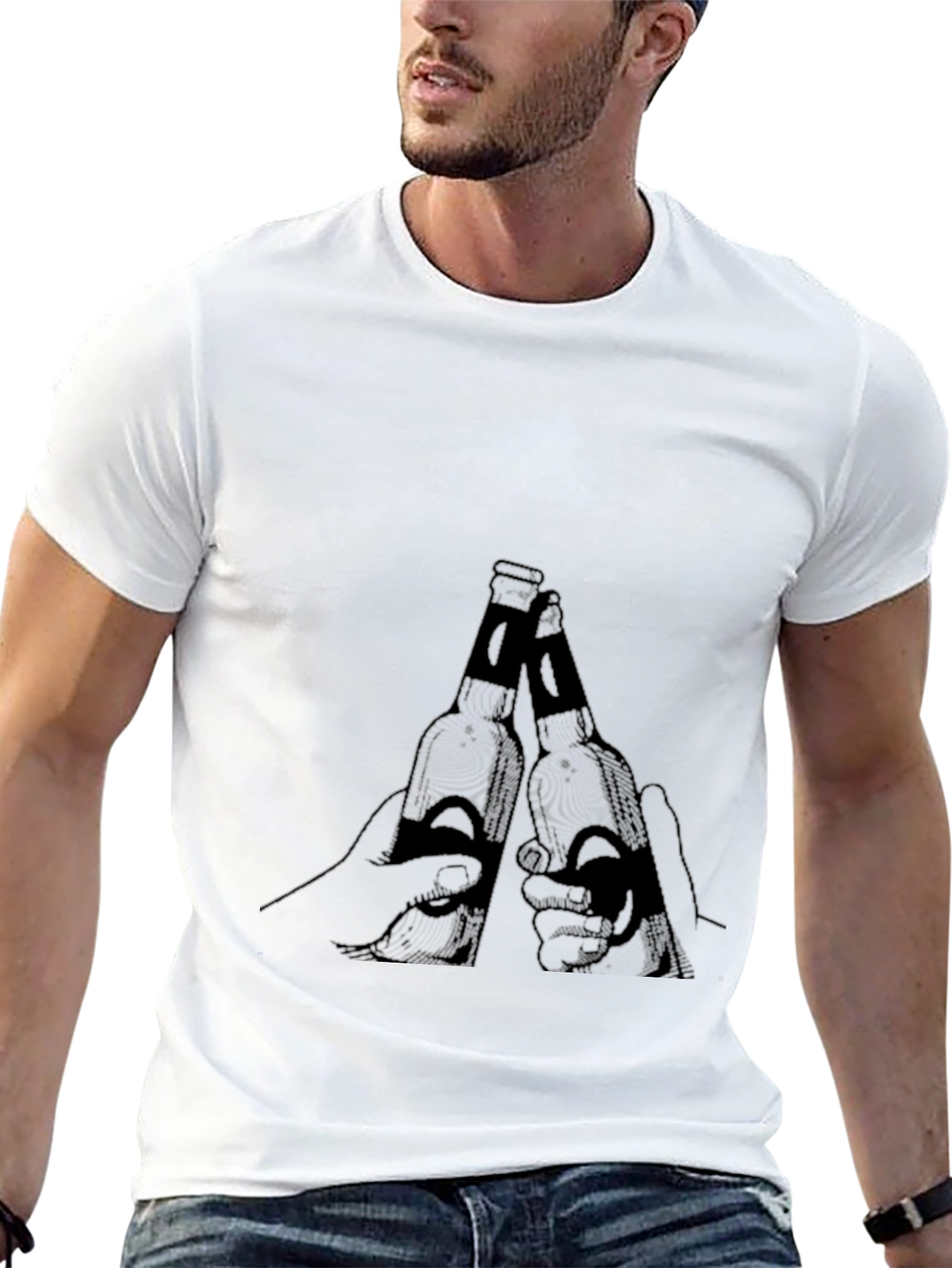 Black Men's Black Beer Toast Graphic Tee view 13