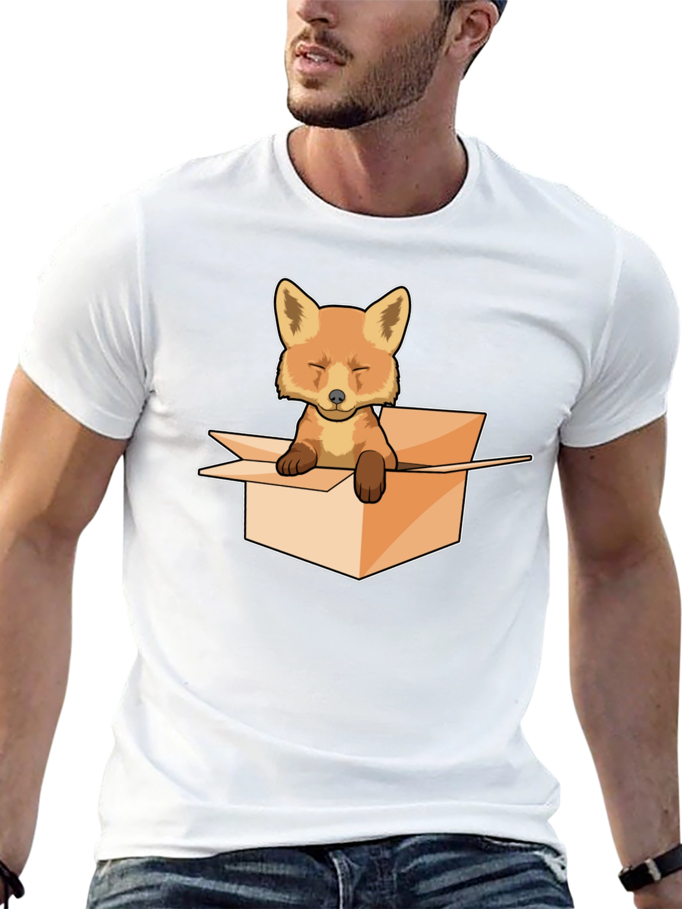 Black Fox in a Box Graphic Tee view 13