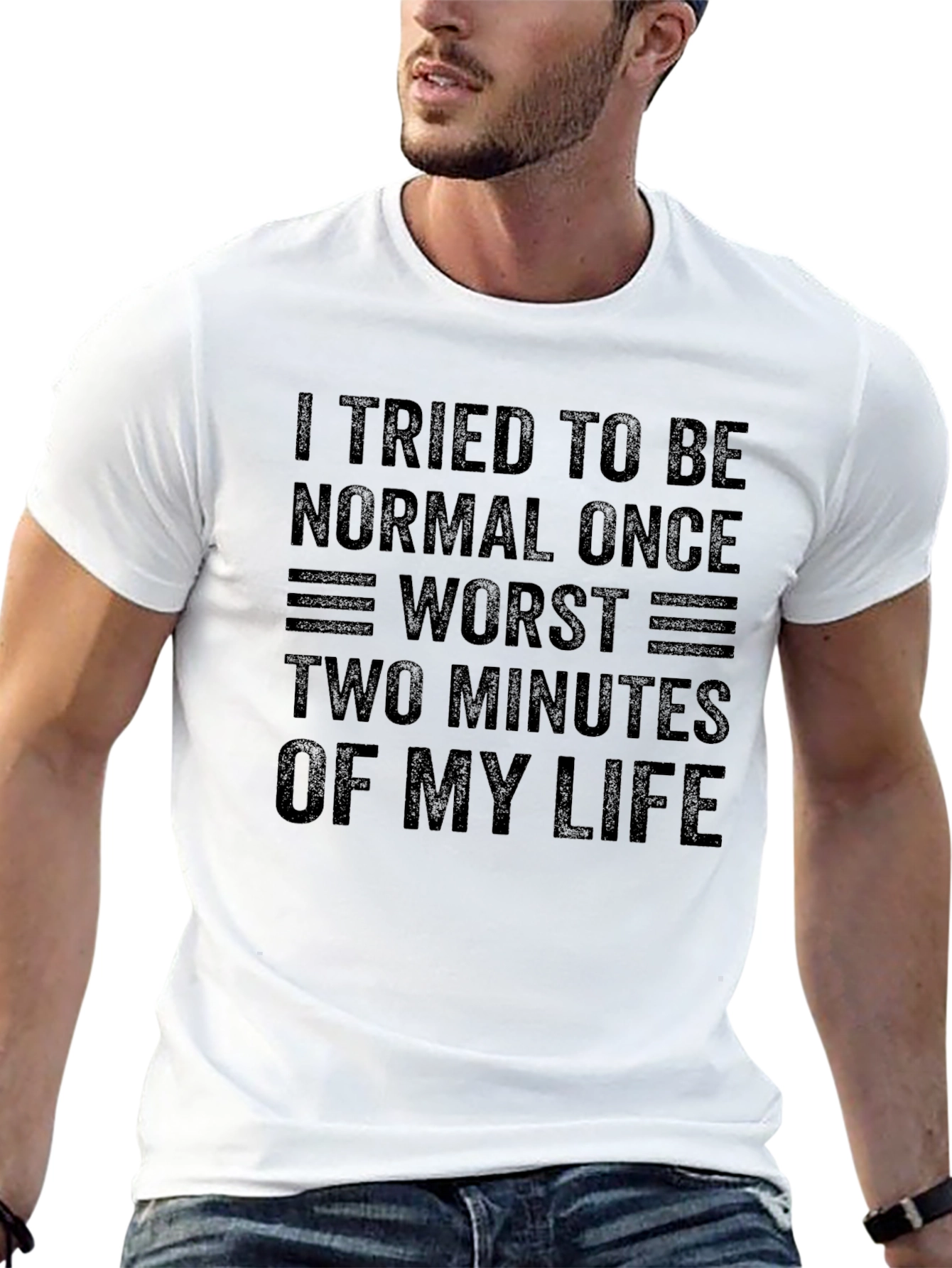 Black Funny Graphic Tee: I Tried To Be Normal view 13