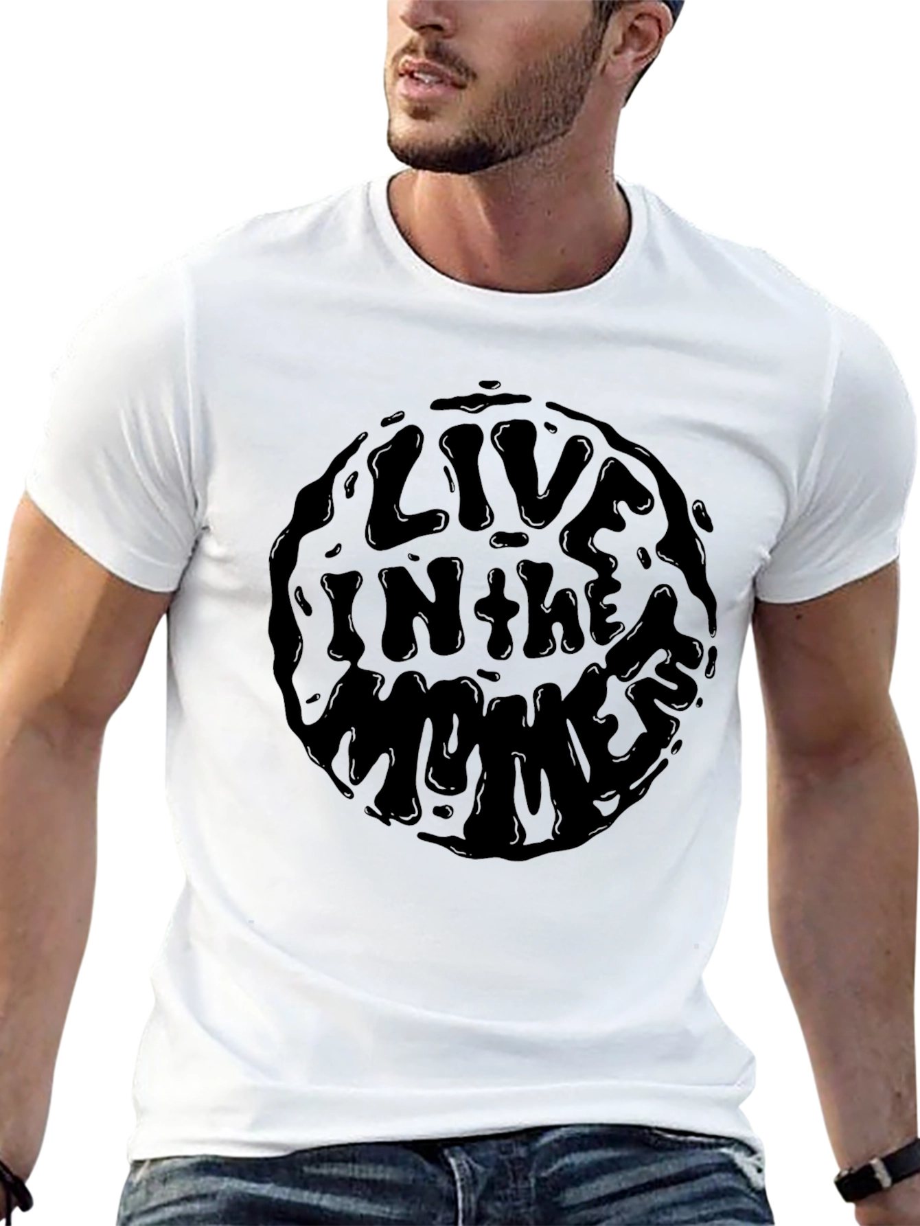 Black Live In The Moment Black Graphic Tee view 13