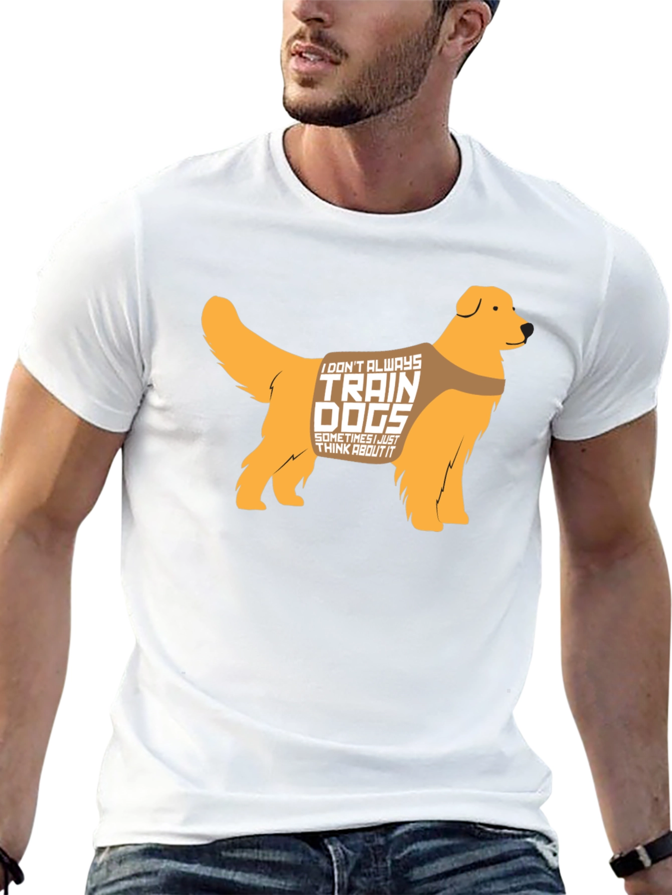 Black Dog Trainer T-Shirt - Golden Retriever Design view 13