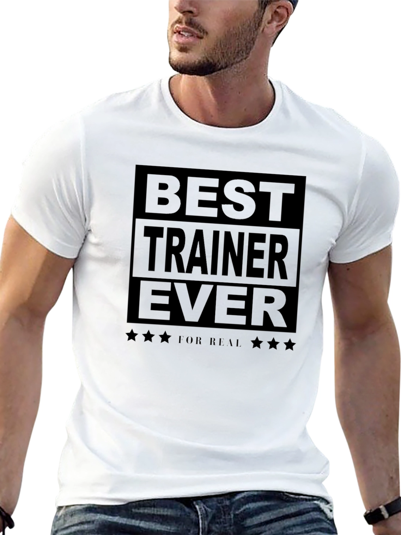 Black Best Trainer Ever T-Shirt - Black Cotton Tee view 13