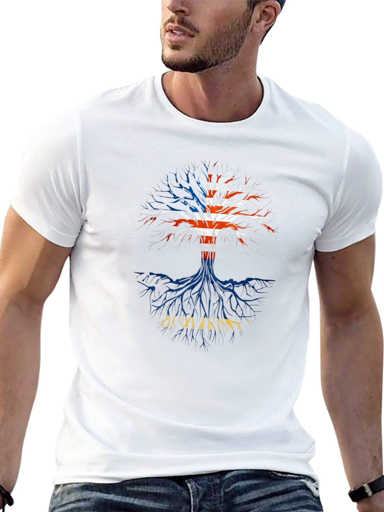 Black Patriotic Tree Graphic Tee view 13