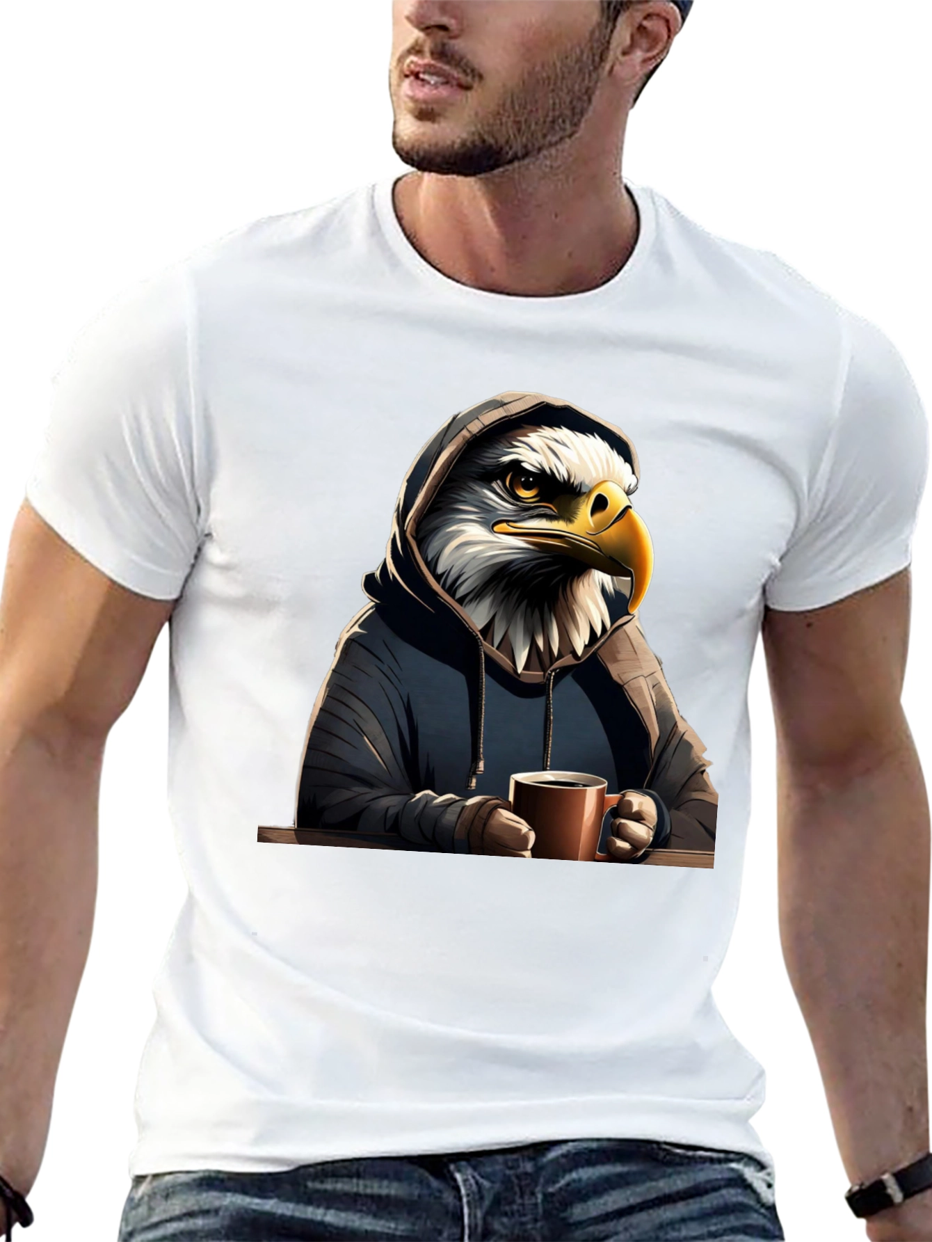Eagle Hoodie T-Shirt: Coffee Lover Edition - 13