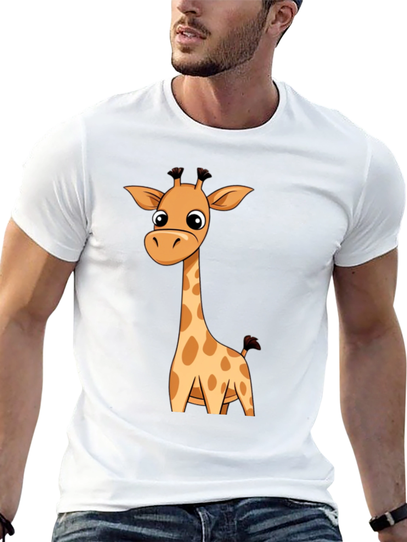 Black Giraffe Graphic Print T-Shirt view 13